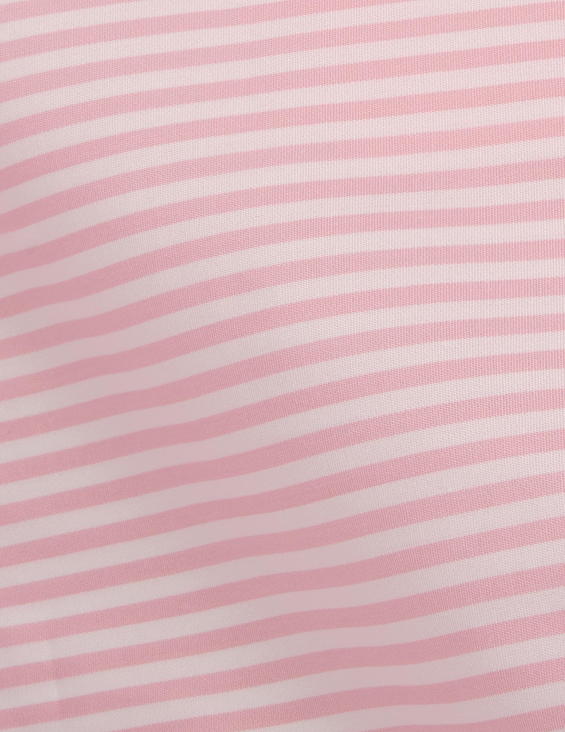Semi-fitted pink striped shirt - Poplin - Figaret Collar