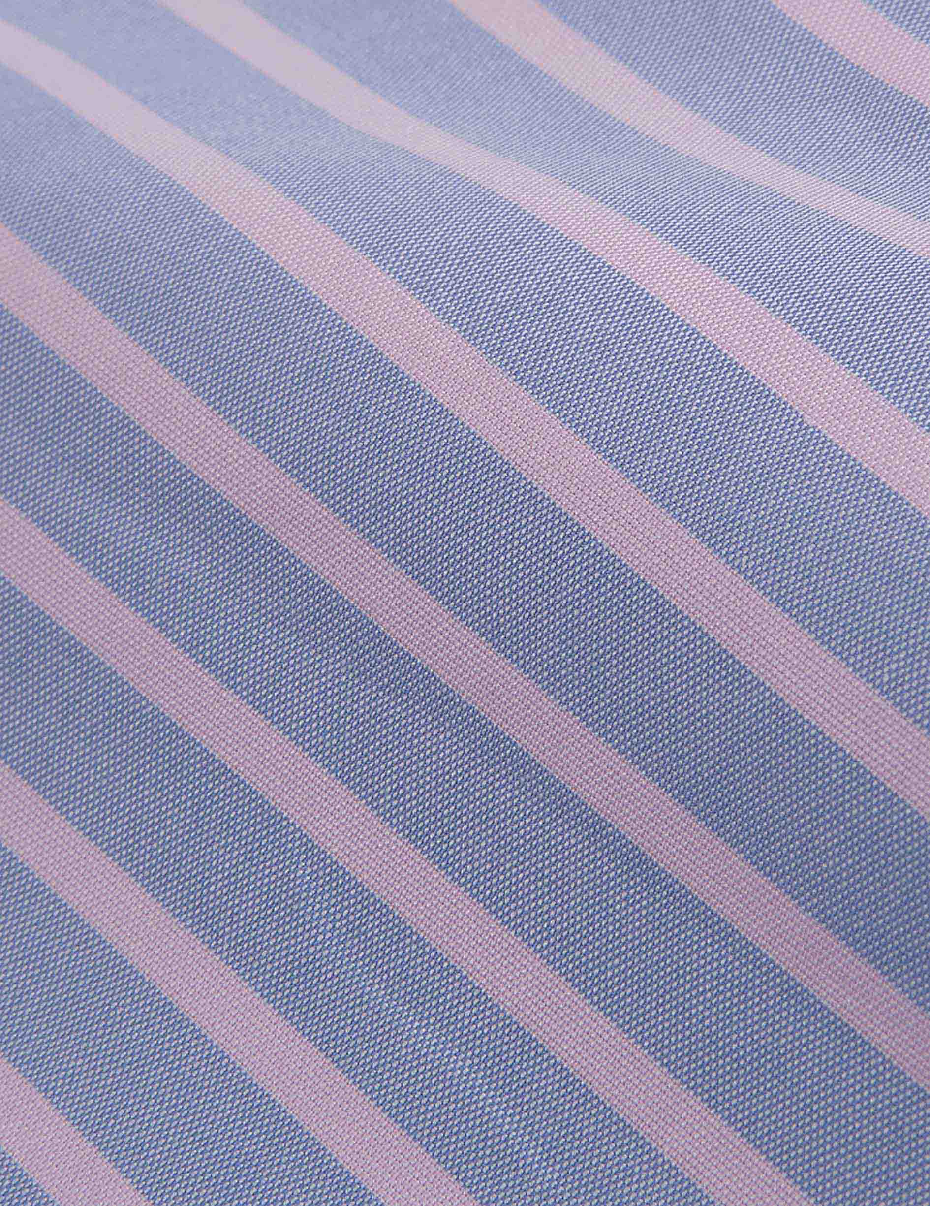 Pink striped Gaspard shirt - pin point - American Collar