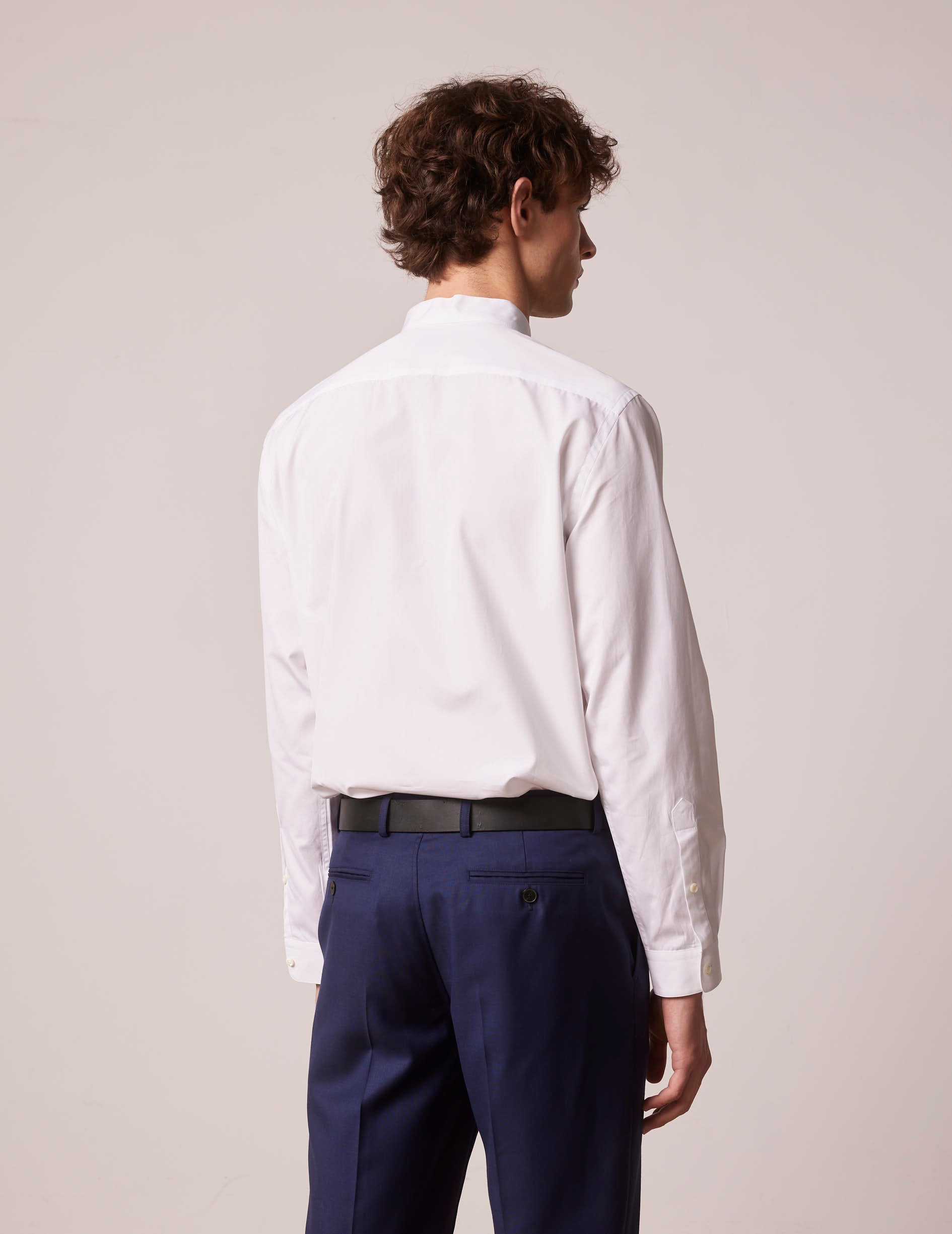 White Herwin shirt - Poplin - Officer Collar
