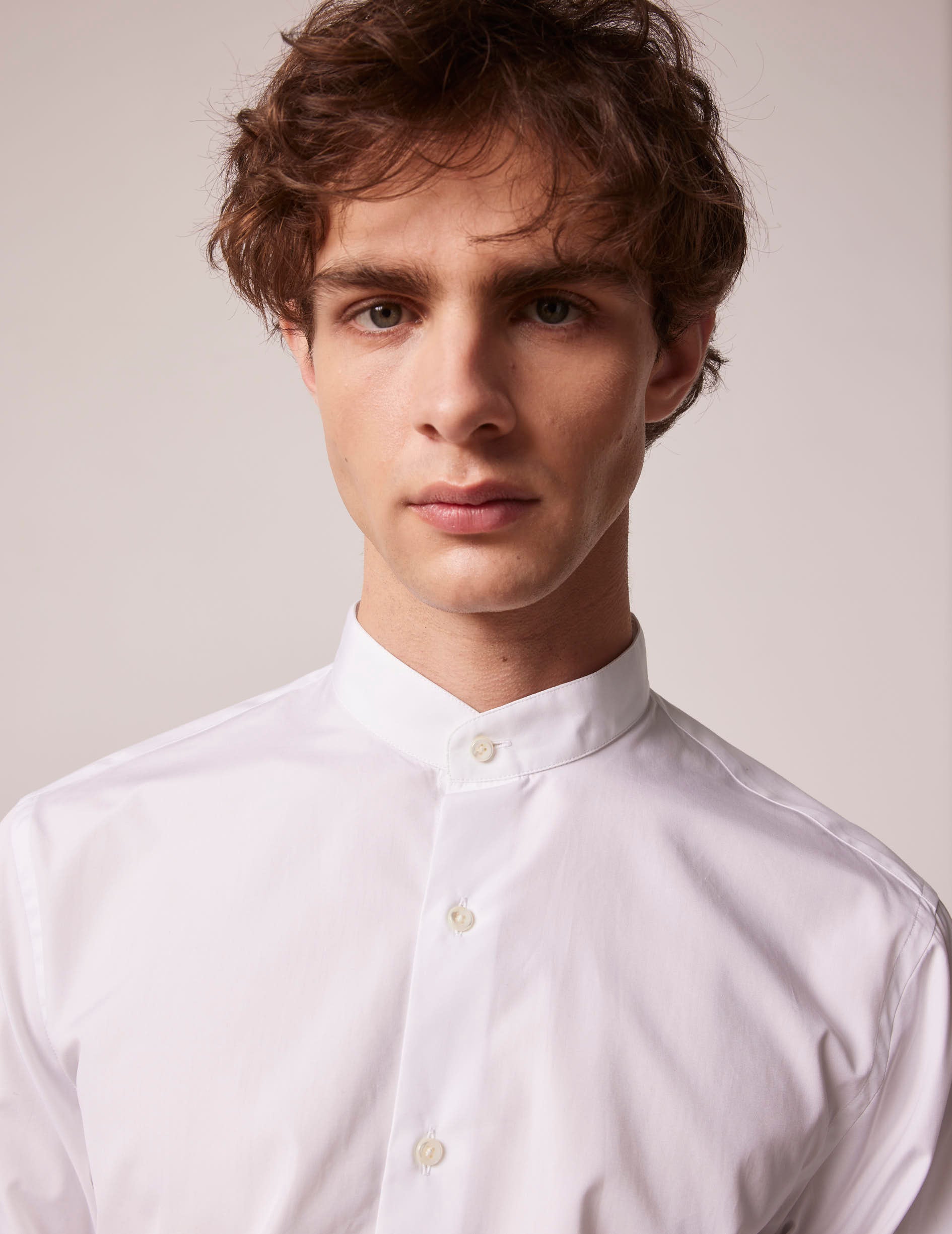 White Herwin shirt - Poplin - Officer Collar