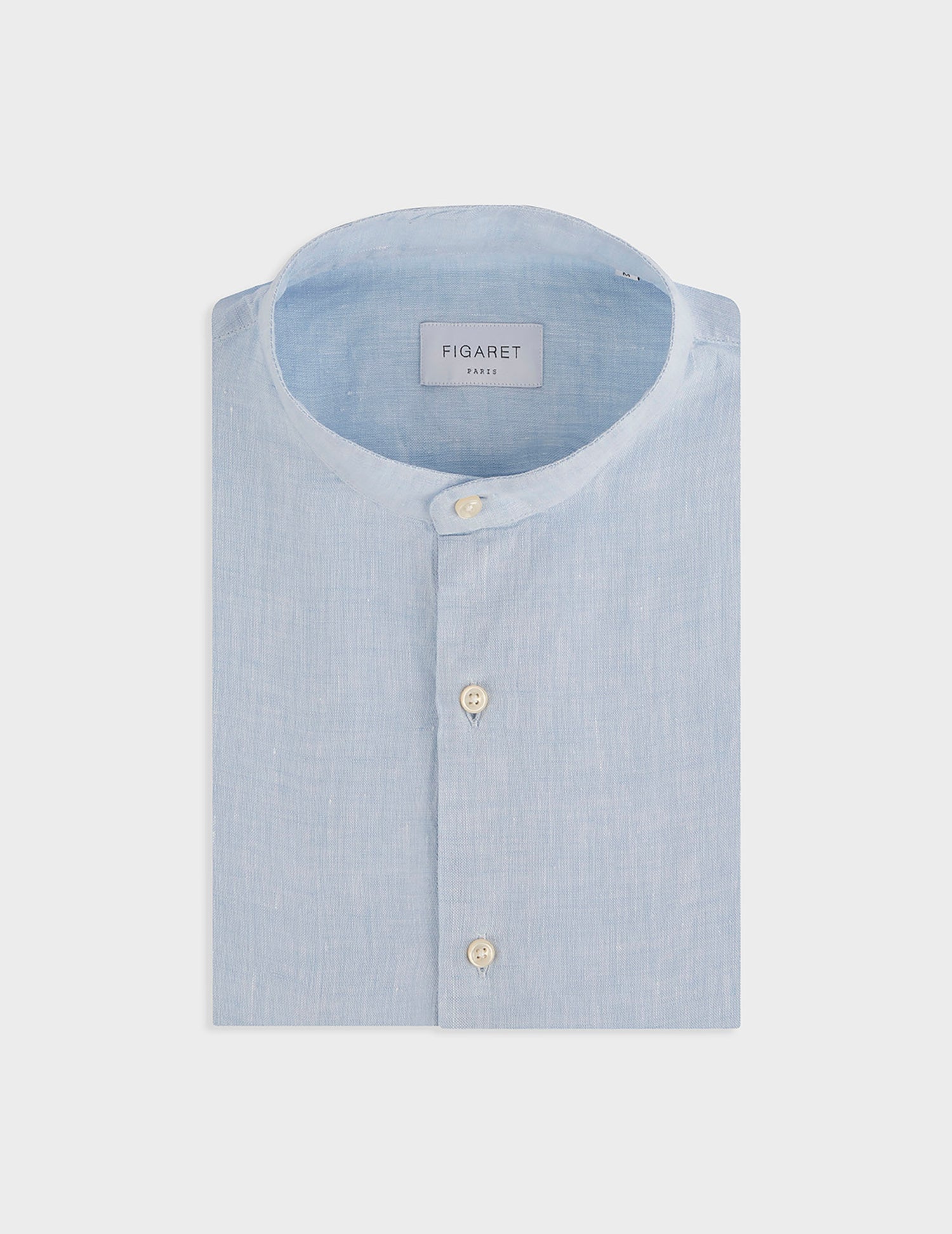 Blue linen Herwin shirt - Linen - Officer Collar#3