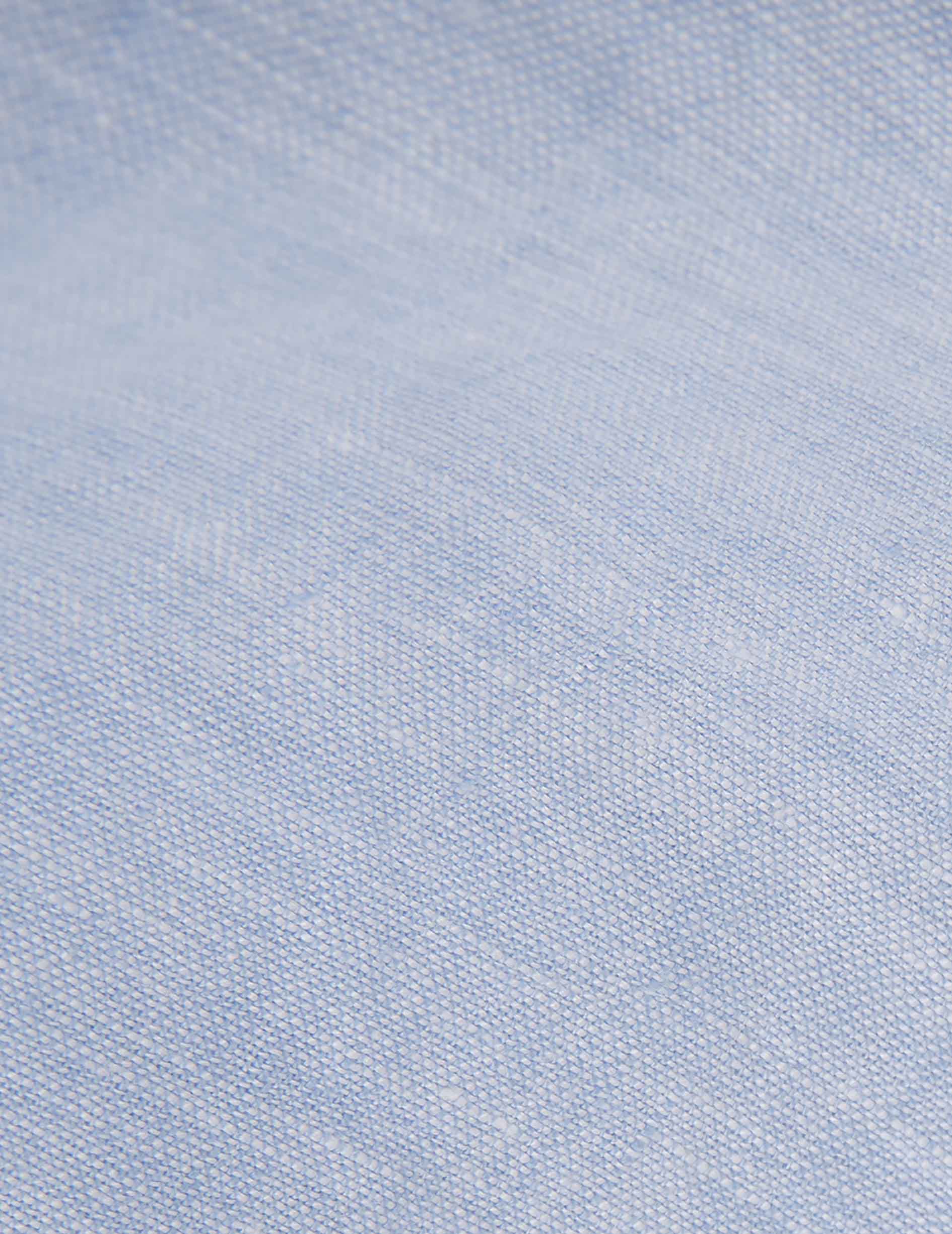 Blue linen Herwin shirt - Linen - Officer Collar