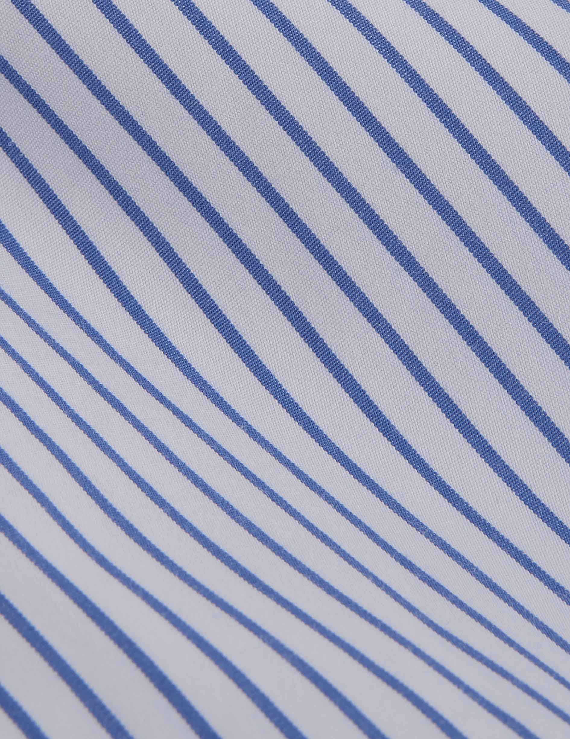 Blue striped classic shirt - Poplin - Italian Collar