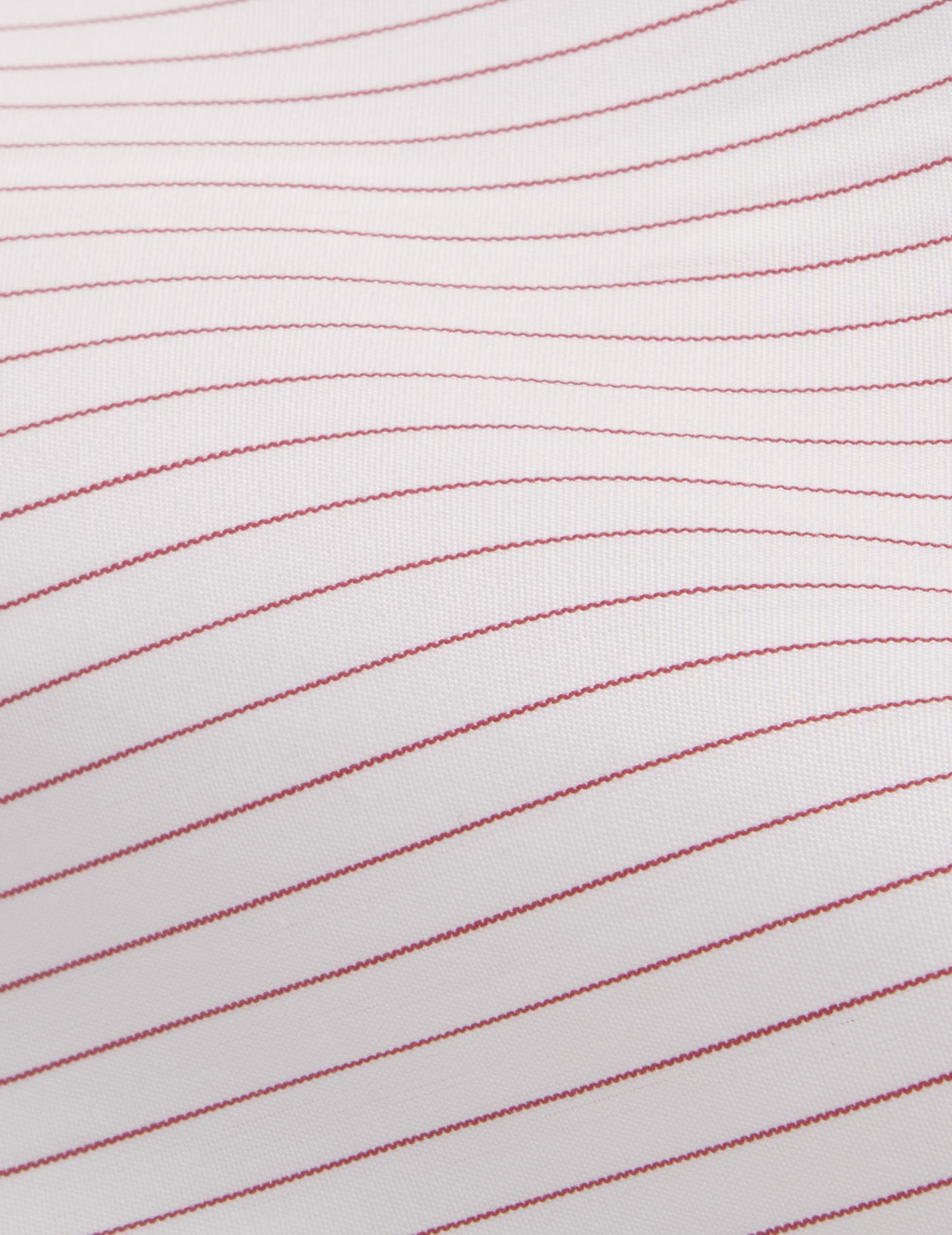 Red striped semi-fitted shirt - Poplin - Italian Collar