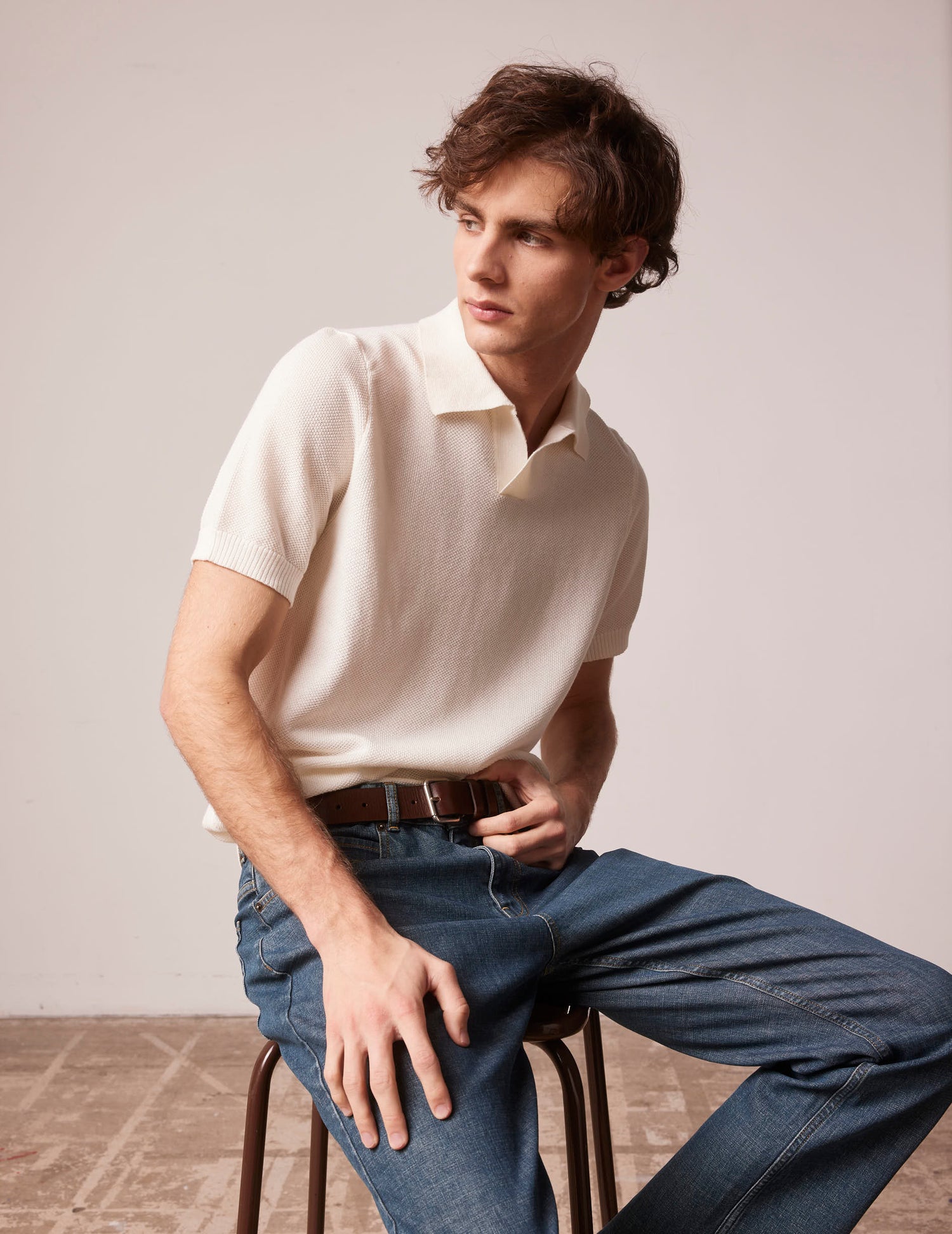 Ecru cotton Lilian polo