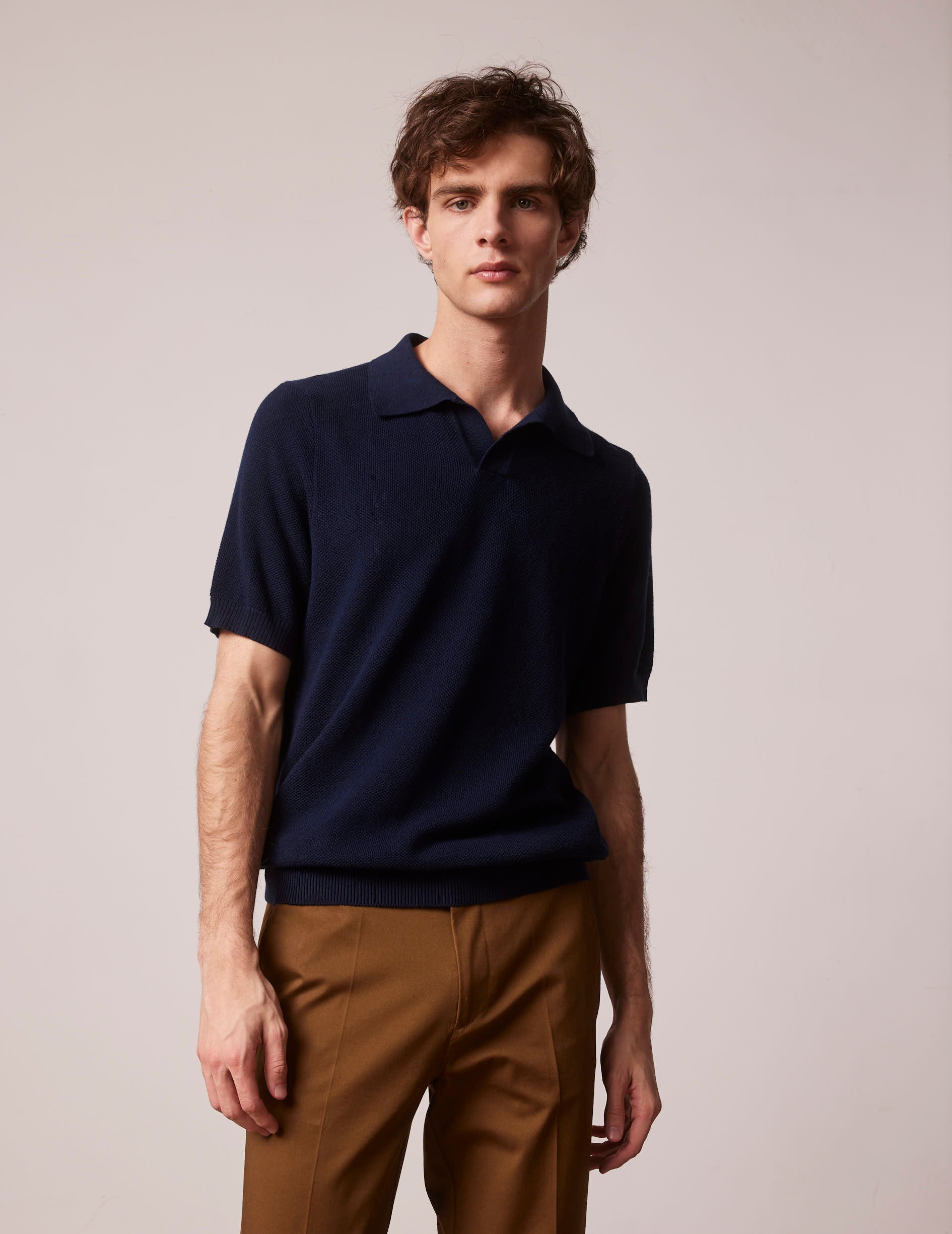 Navy blue cotton Lilian polo