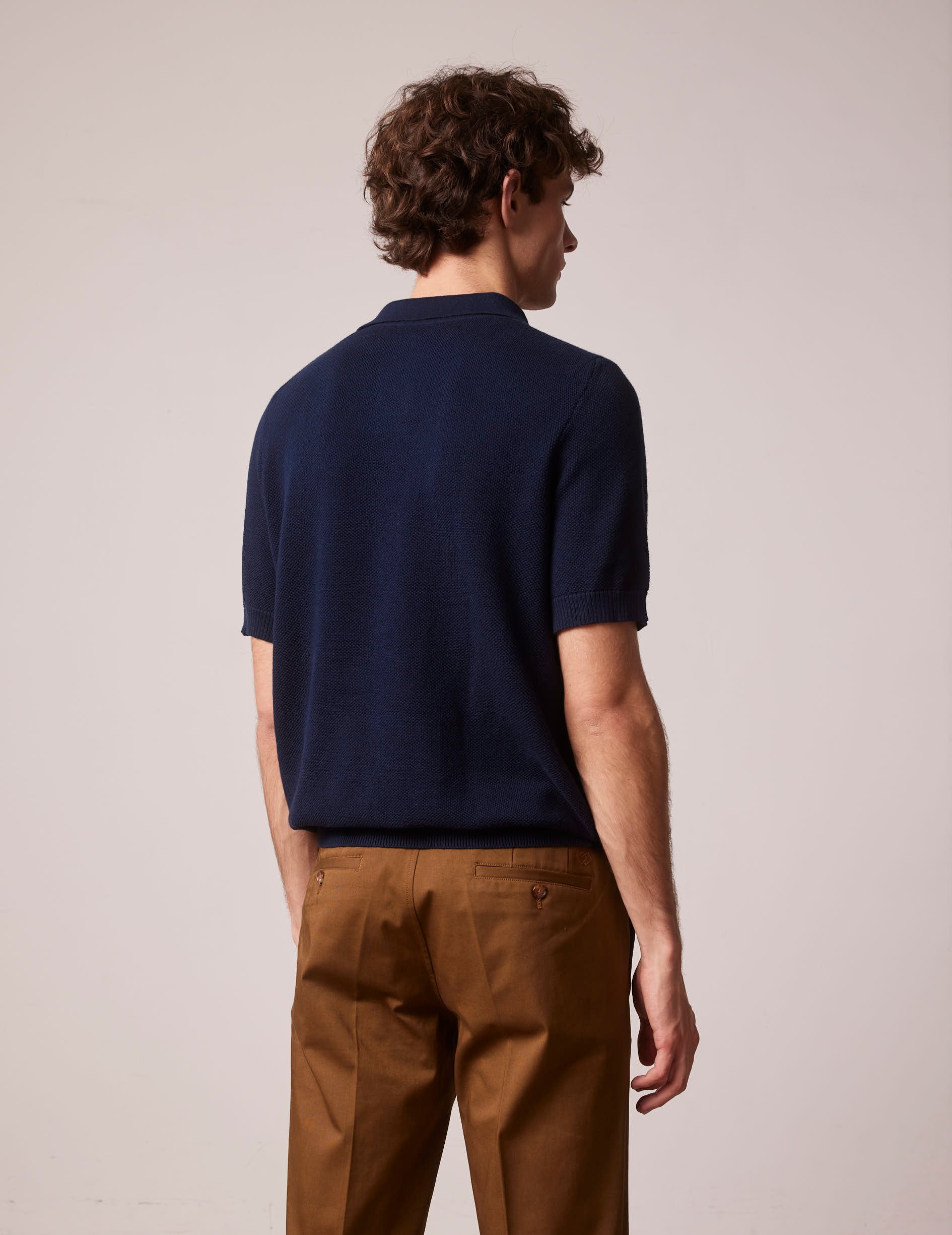 Navy blue cotton Lilian polo