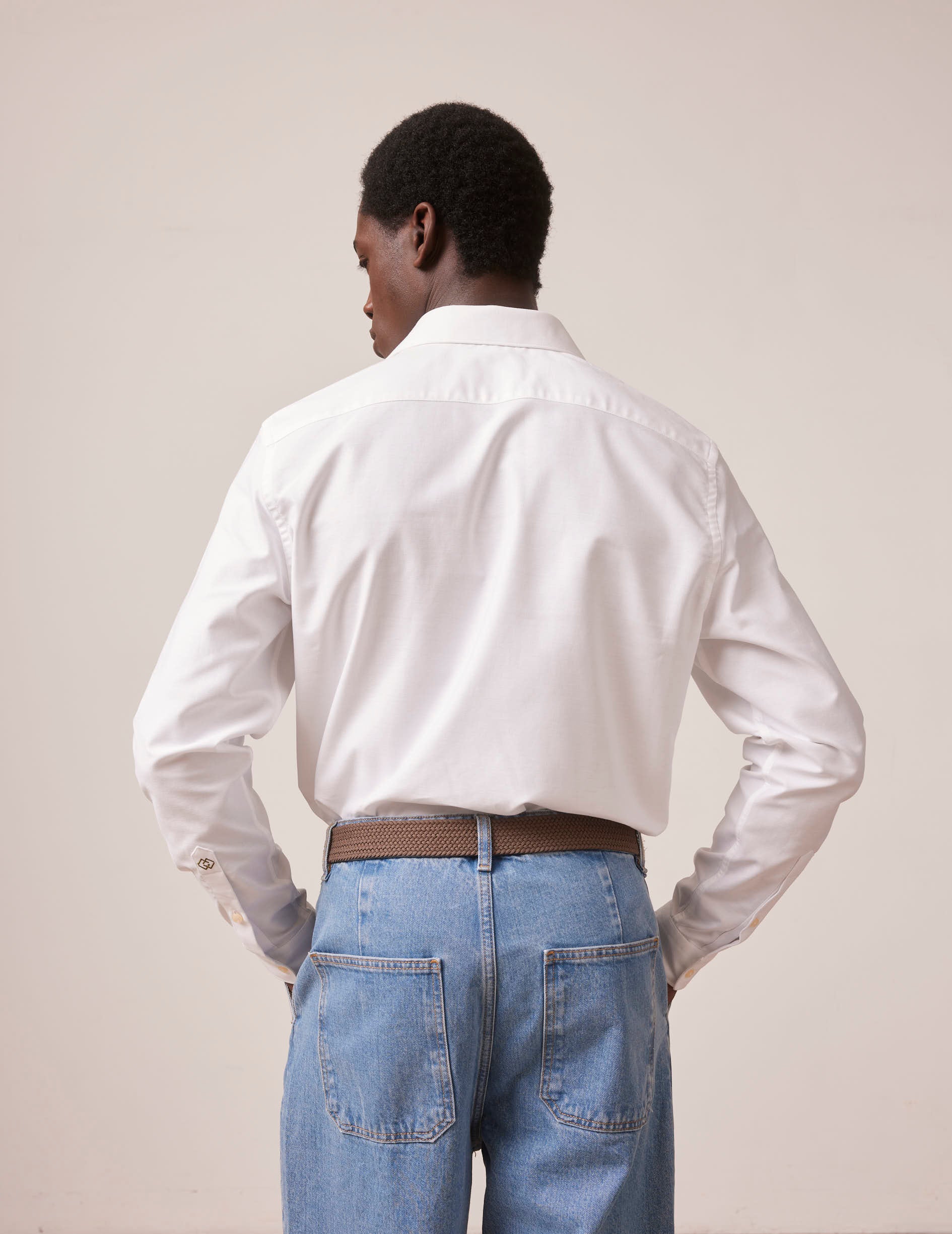 Unisex White "Je t'aime" shirt - Oxford - Figaret Collar