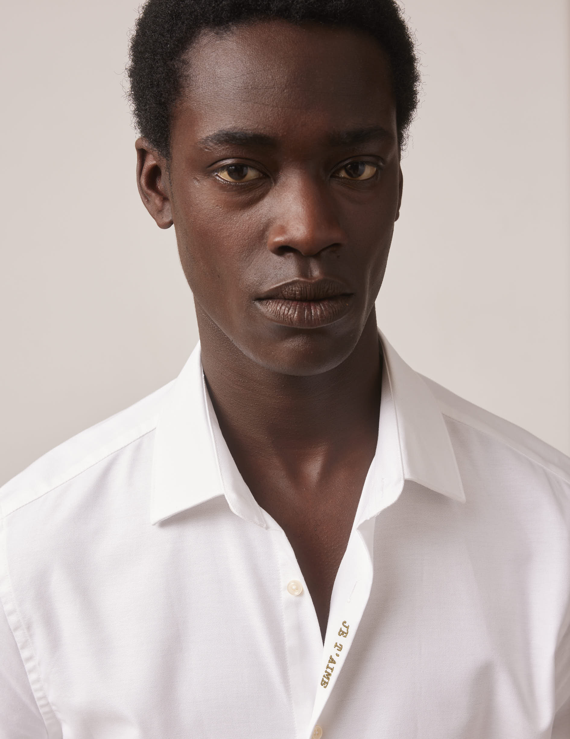 Unisex White "Je t'aime" shirt - Oxford - Figaret Collar