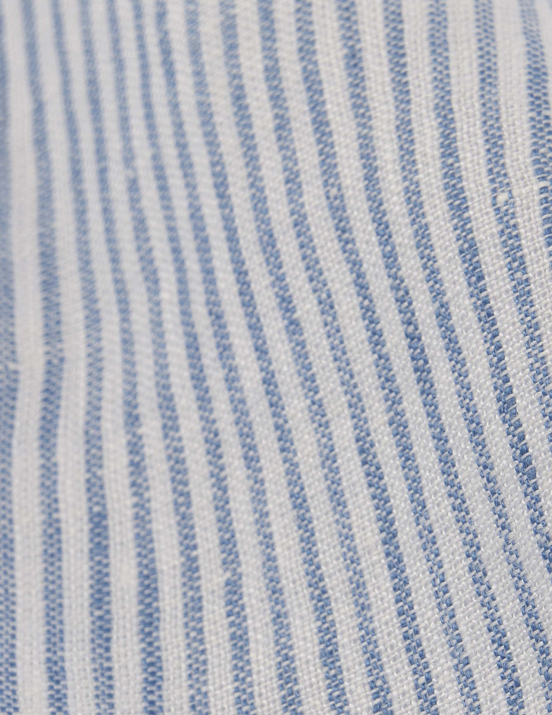 Blue linen William Fun shirt - Linen - American Collar