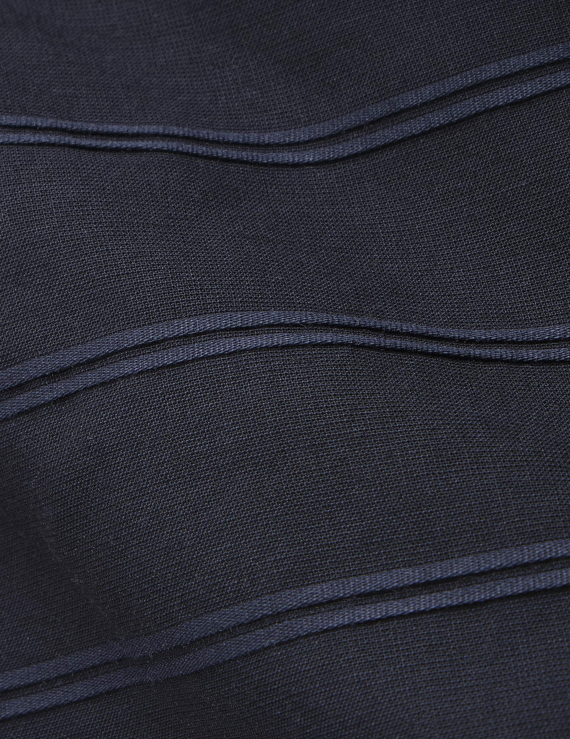 Ortensia navy striped blouse - Pleated - Shirt Collar