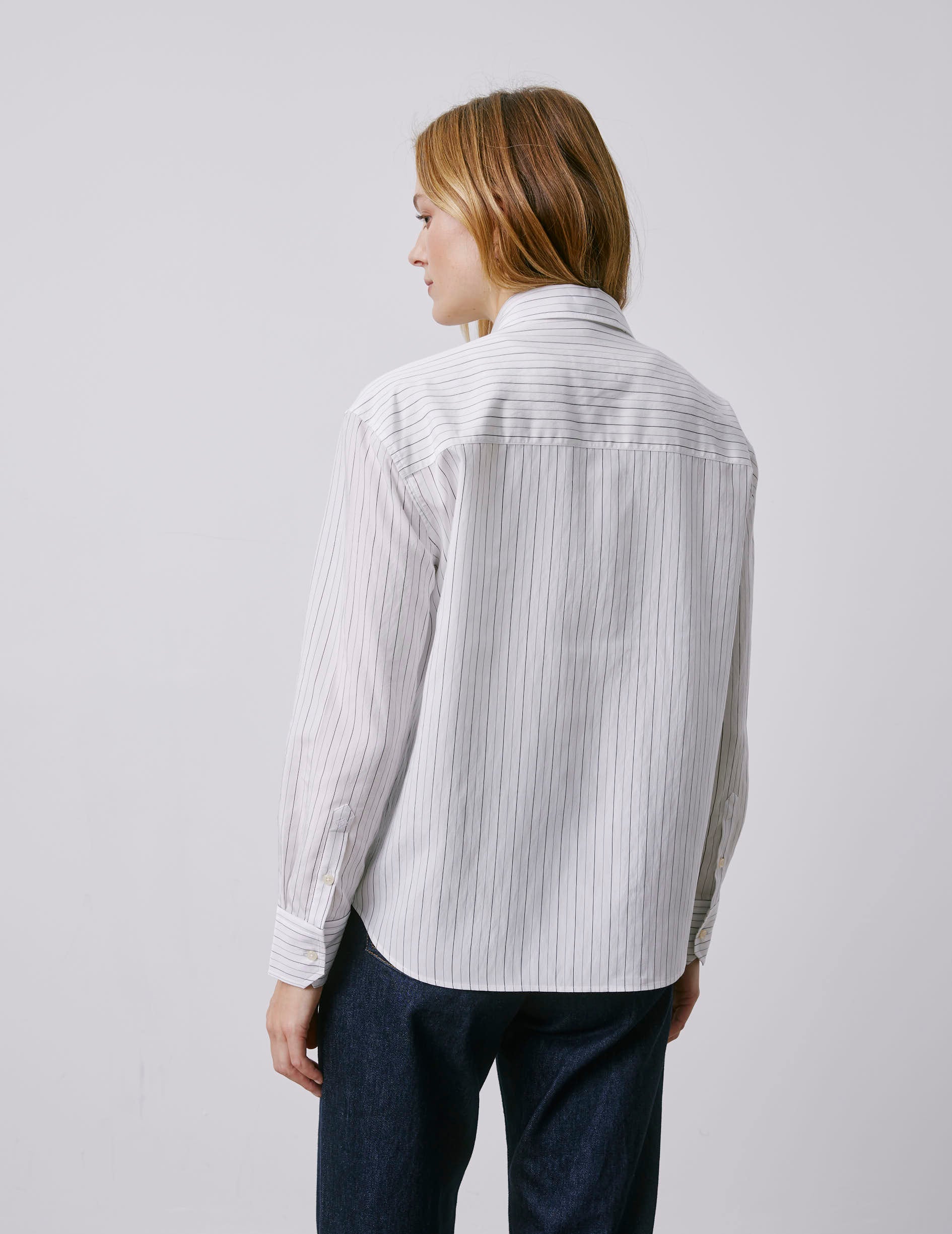 Ambre black striped shirt - Canvas - Shirt Collar