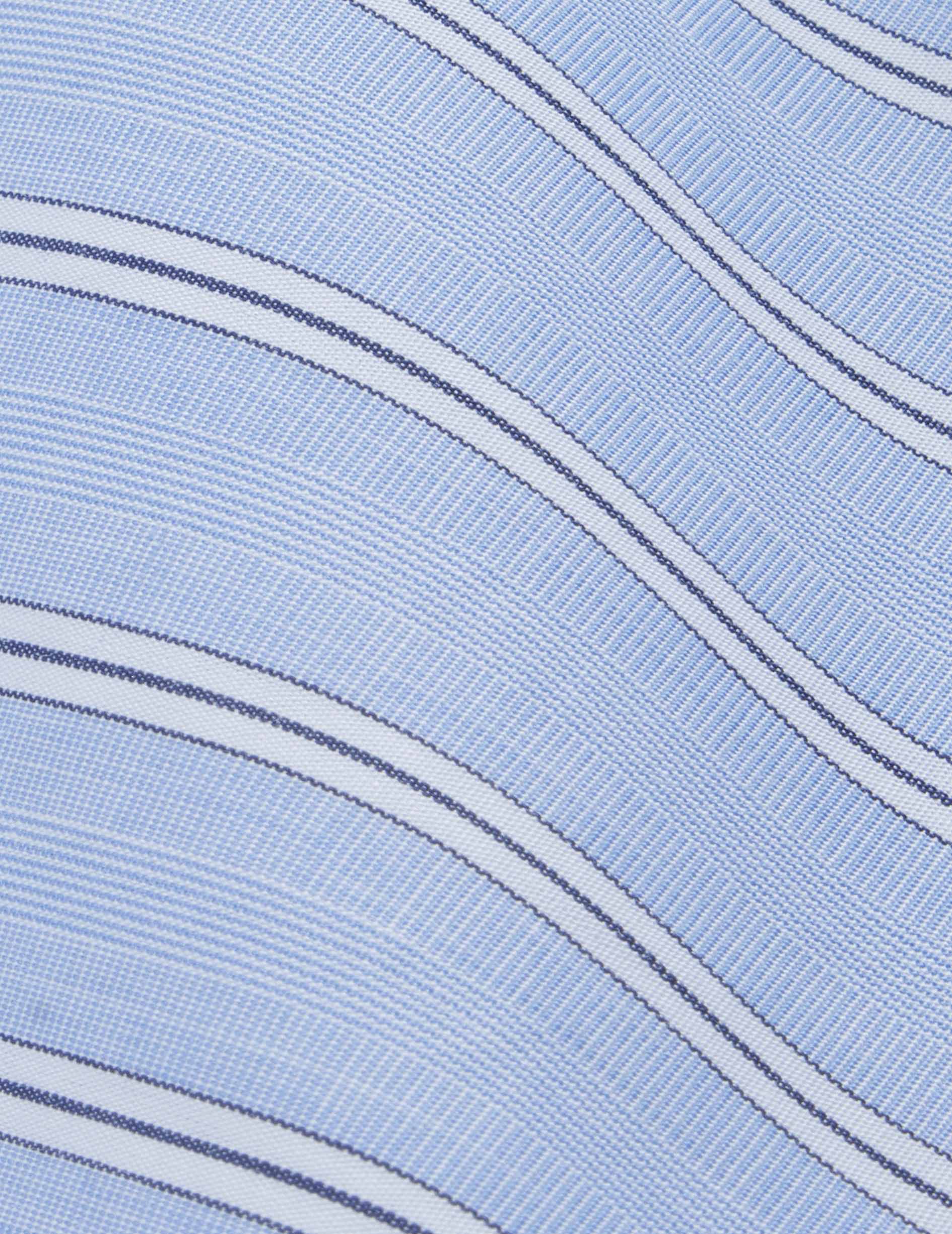 Carla blue striped shirt - Fil-a-fil - Officer Collar