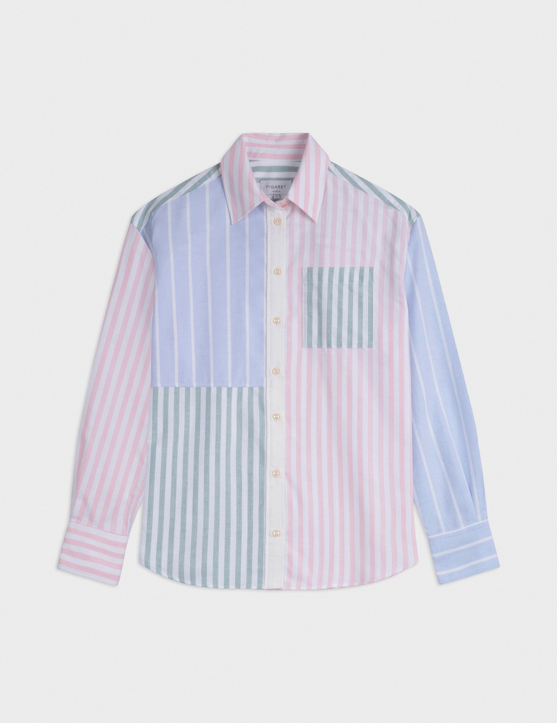 Charlotte pink striped Fun shirt - Scratch oxford - Shirt Collar