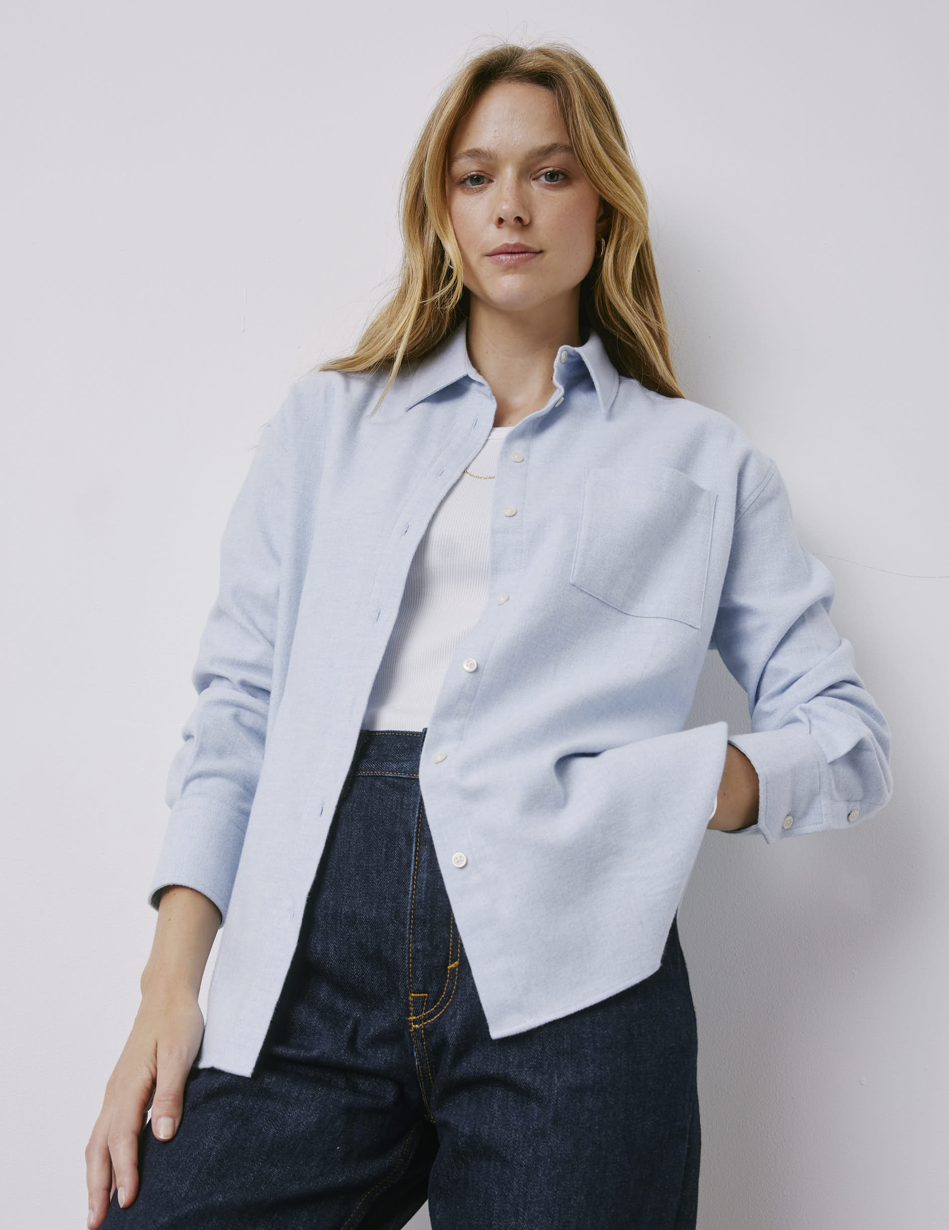 Charlotte blue shirt - Flannel - Shirt Collar