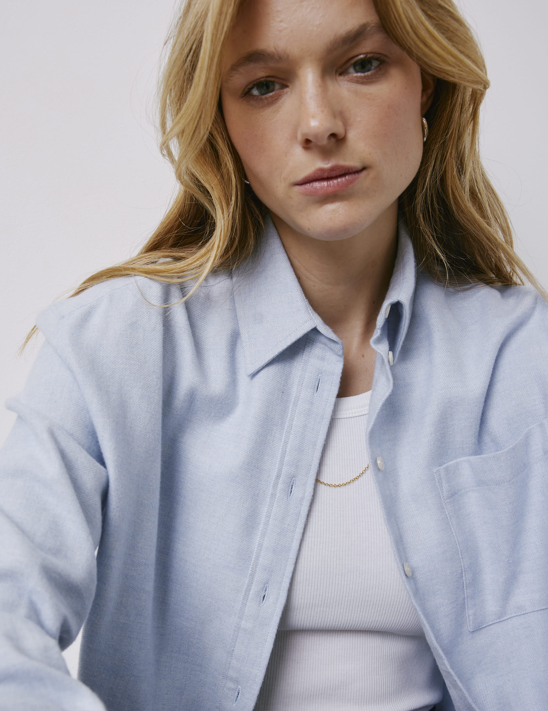 Charlotte blue shirt - Flannel - Shirt Collar