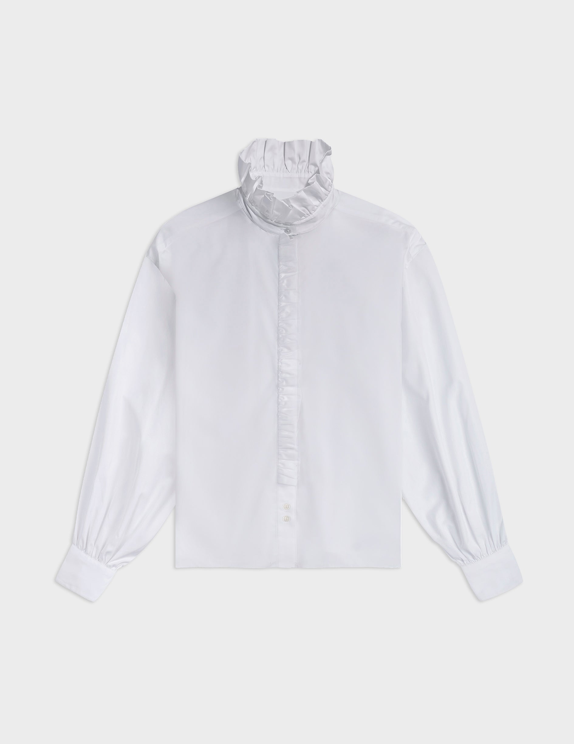 Greta White shirt - Poplin - Victorian Collar