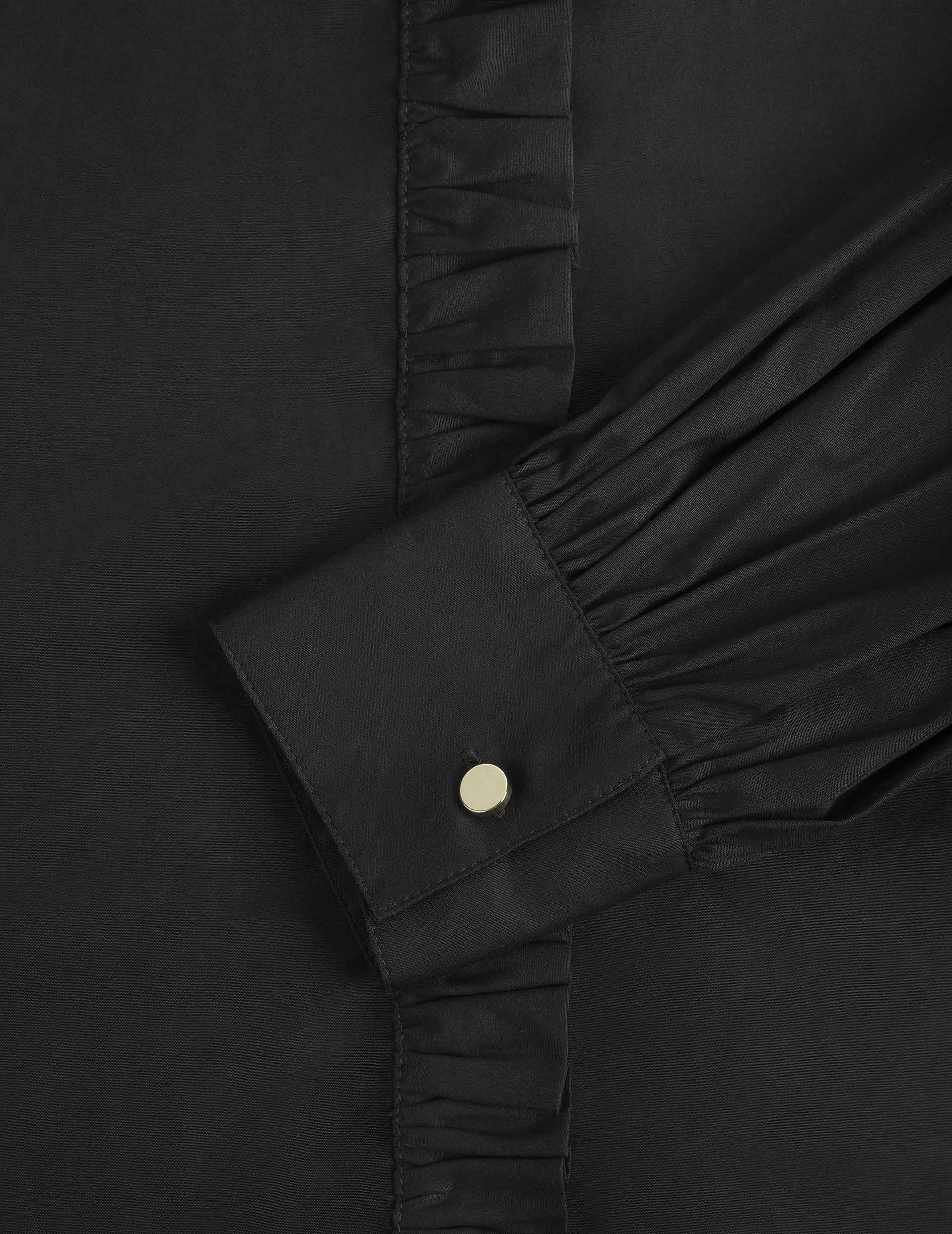Greta black shirt - Poplin - Victorian Collar