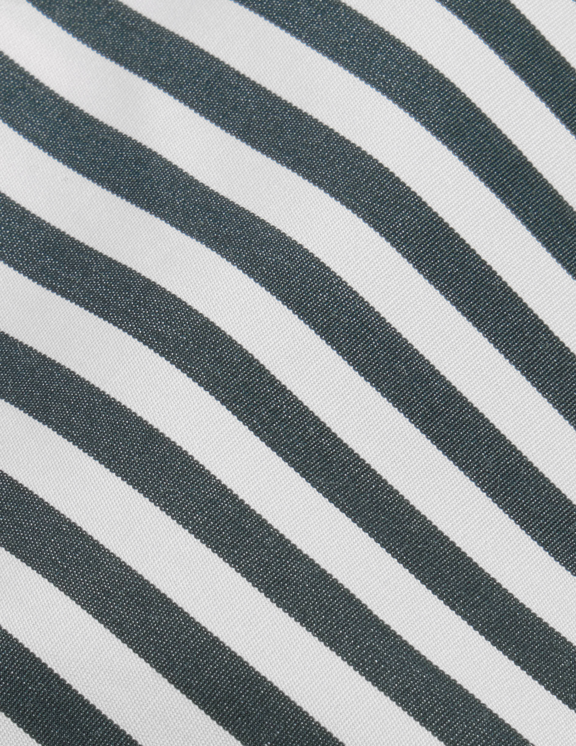 Innaée green striped hidden button placket shirt - Poplin - High Collar