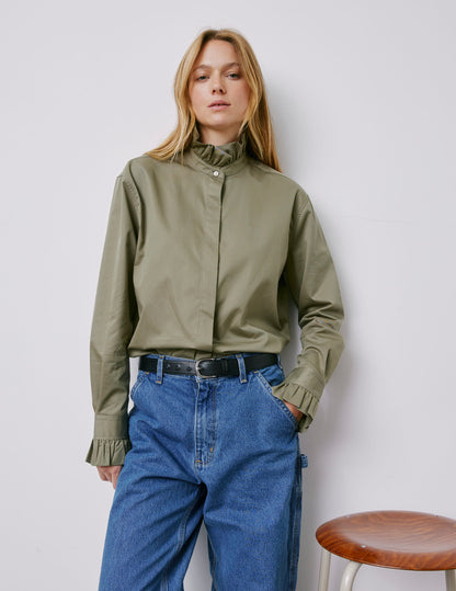 Laurine hidden button placket shirt