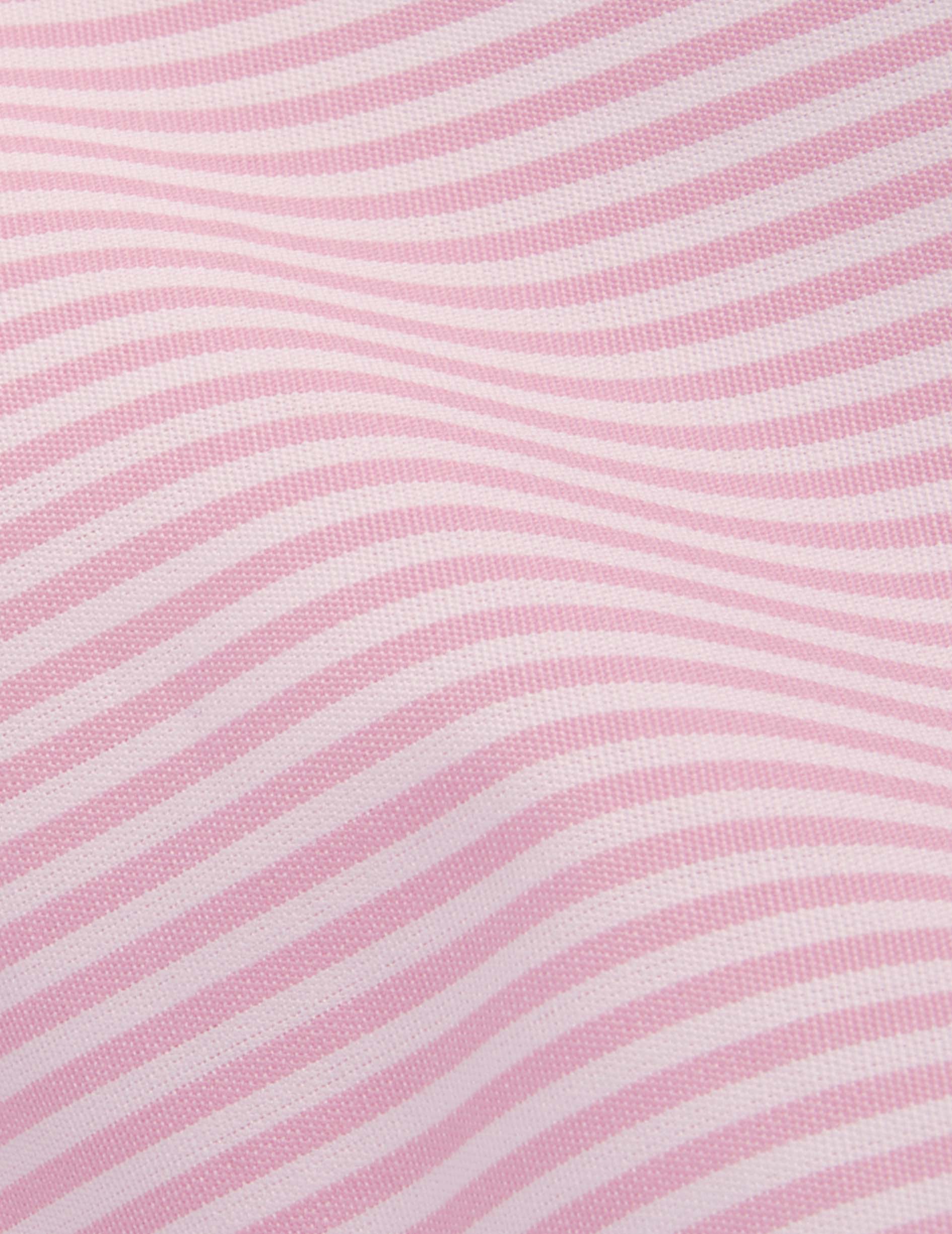 Louison pink striped hidden button placket shirt - Poplin - Victorian Collar