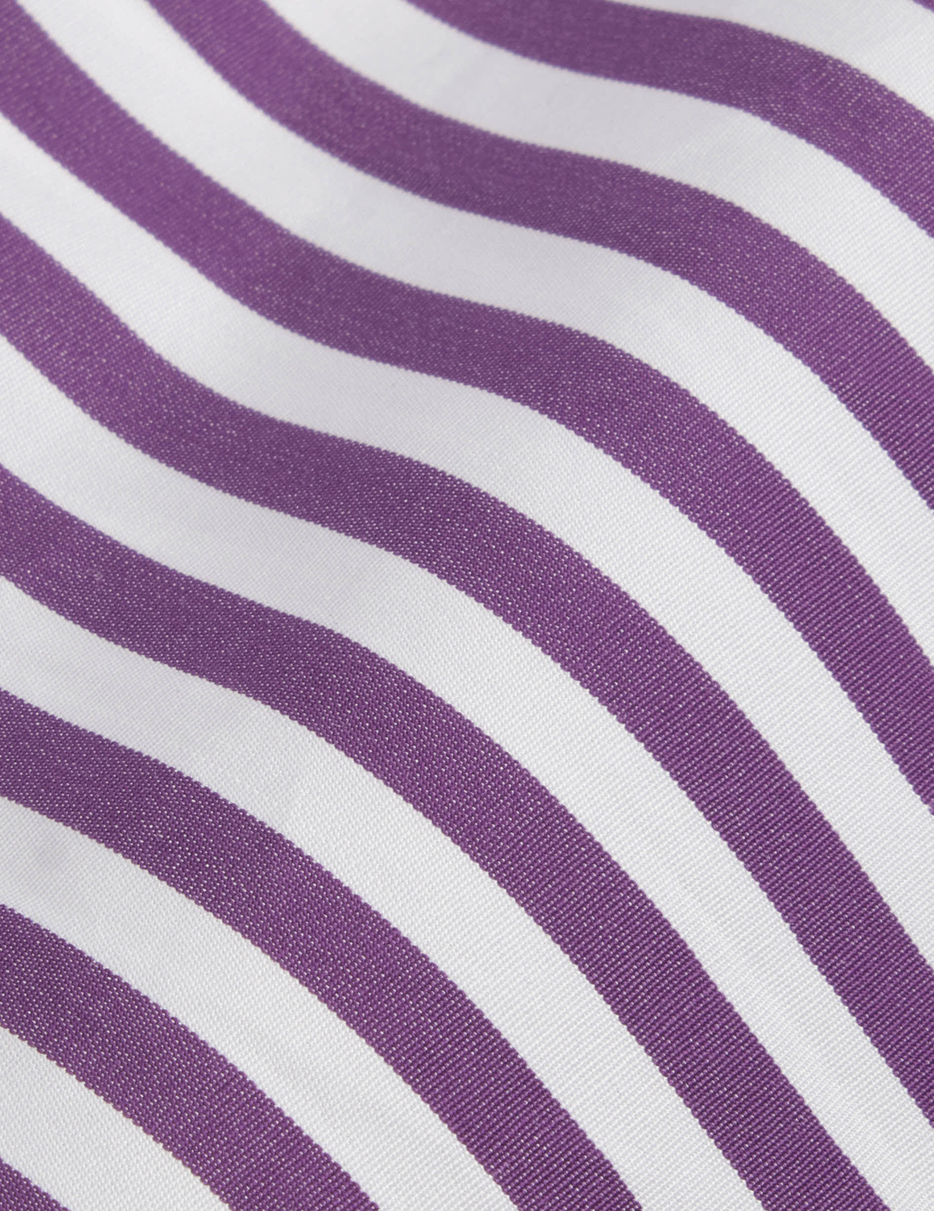 Lune purple striped oversized shirt with bib - Poplin - Shirt Collar