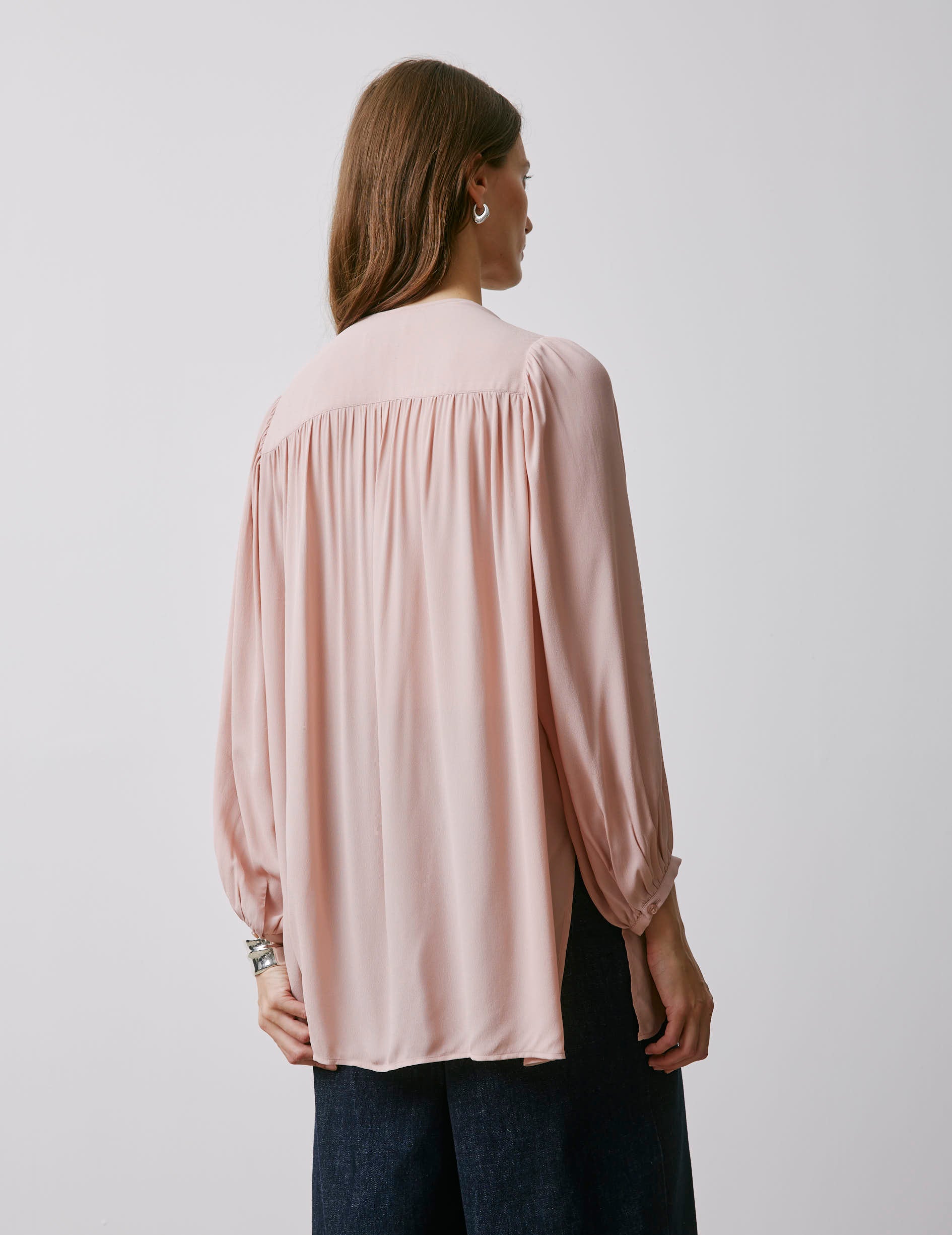 Madeline pink hidden button placket shirt - Crepe