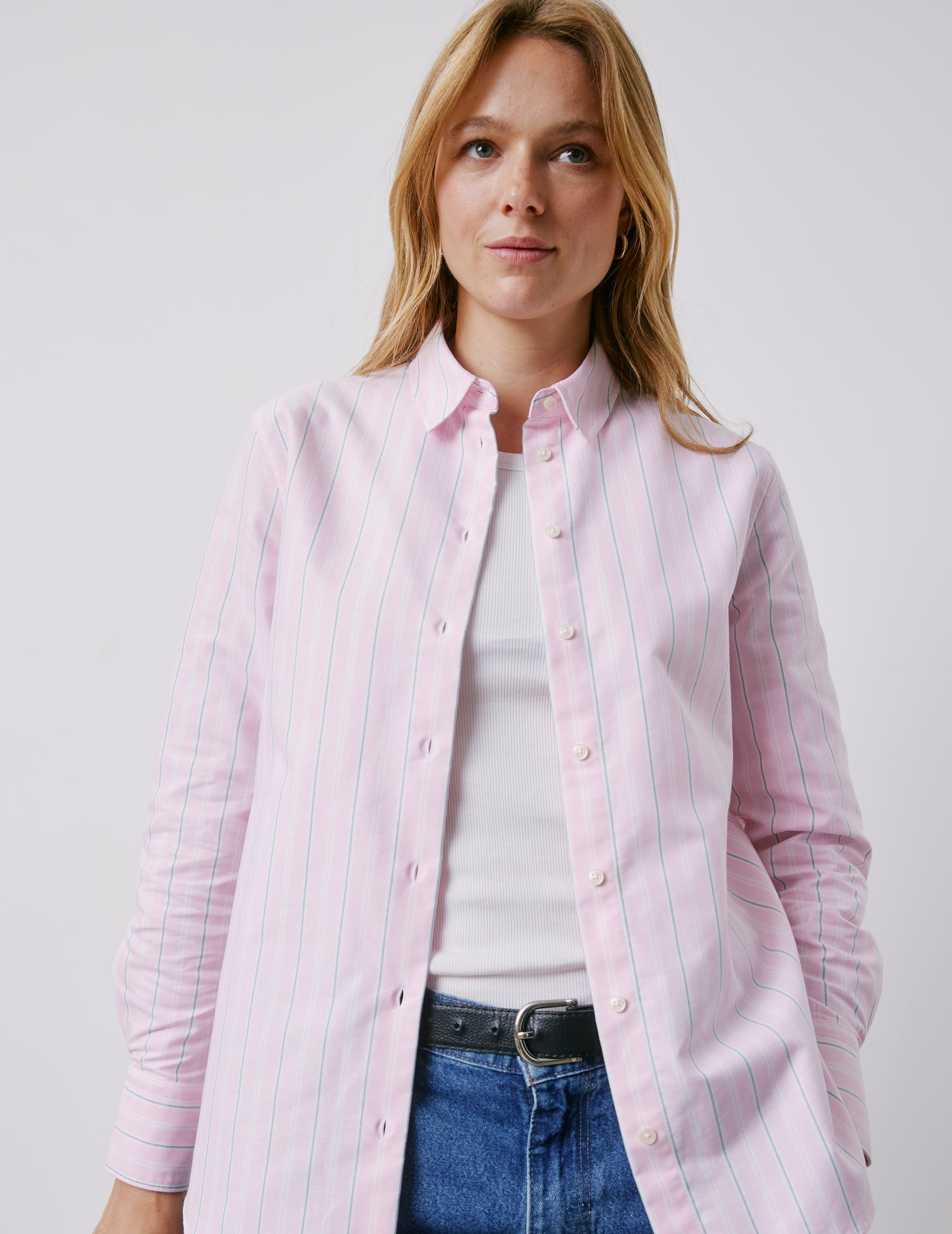 Marion pink striped shirt - Oxford - Shirt Collar