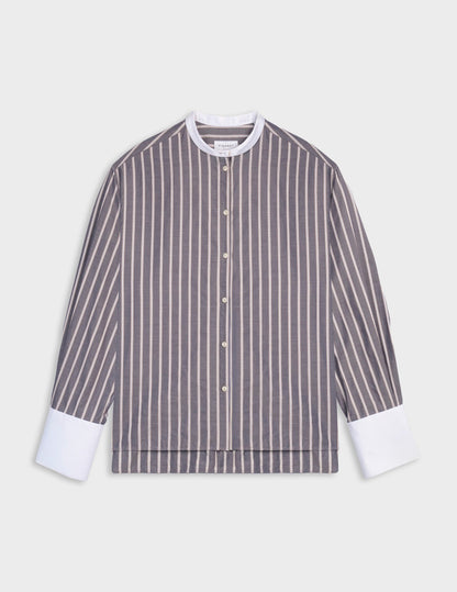 Maureen gray striped oversized shirt