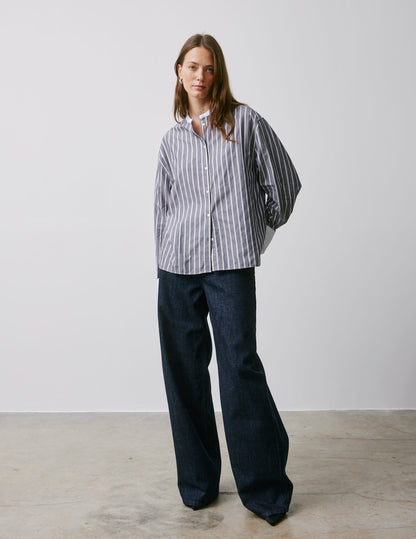 Maureen gray striped oversized shirt