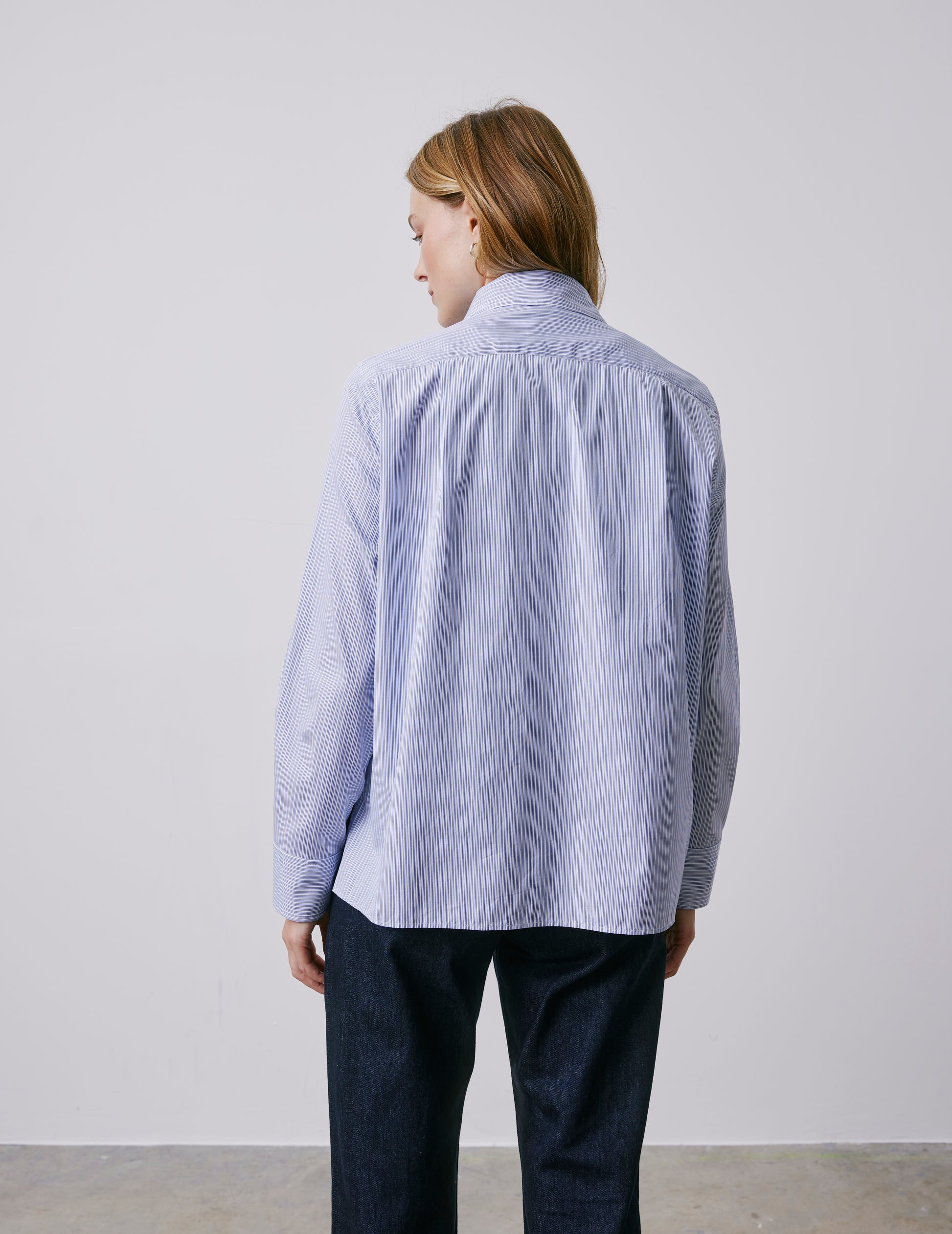 Meryl blue striped shirt - Poplin - Shirt Collar