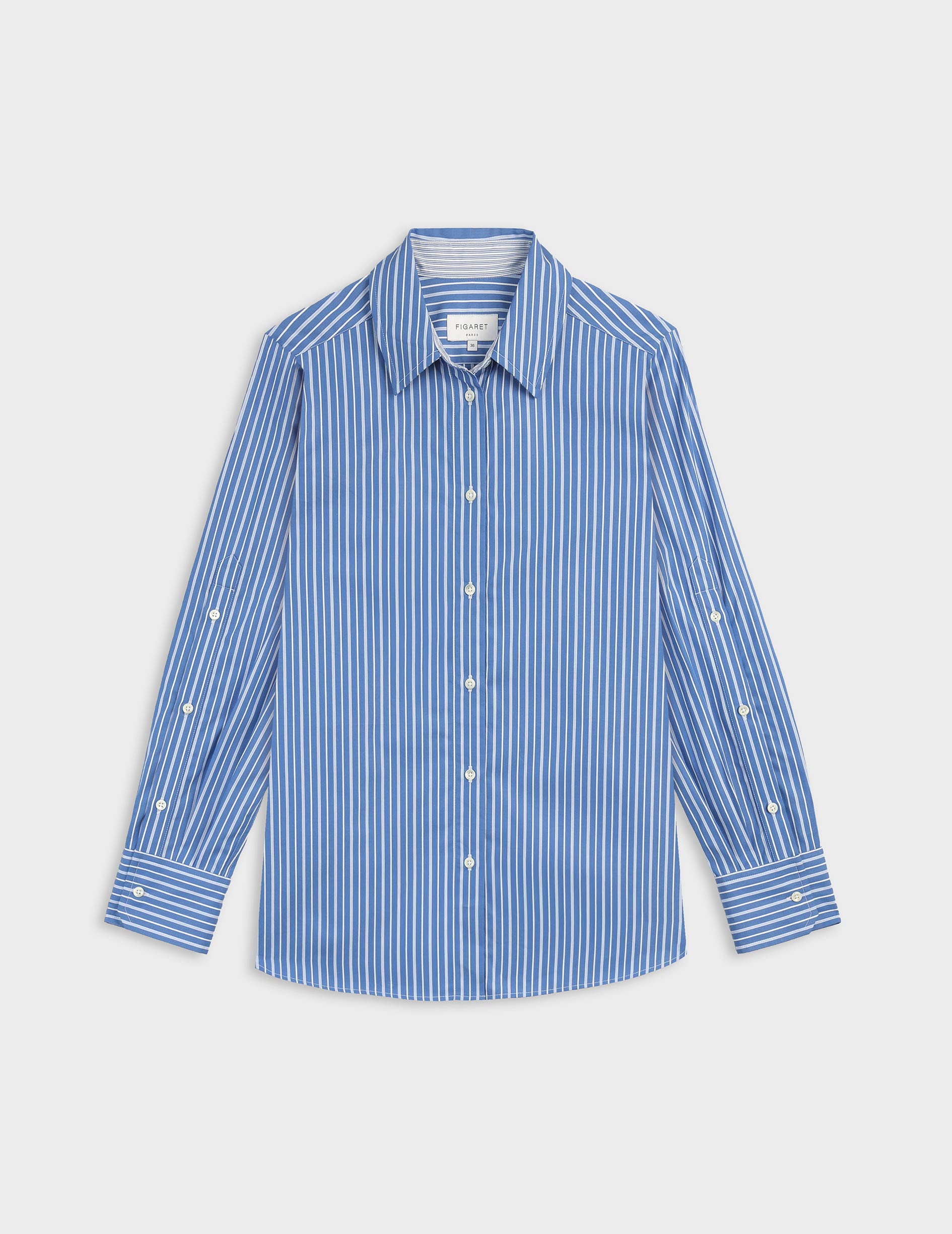 Meryl blue striped shirt - Poplin - Shirt Collar