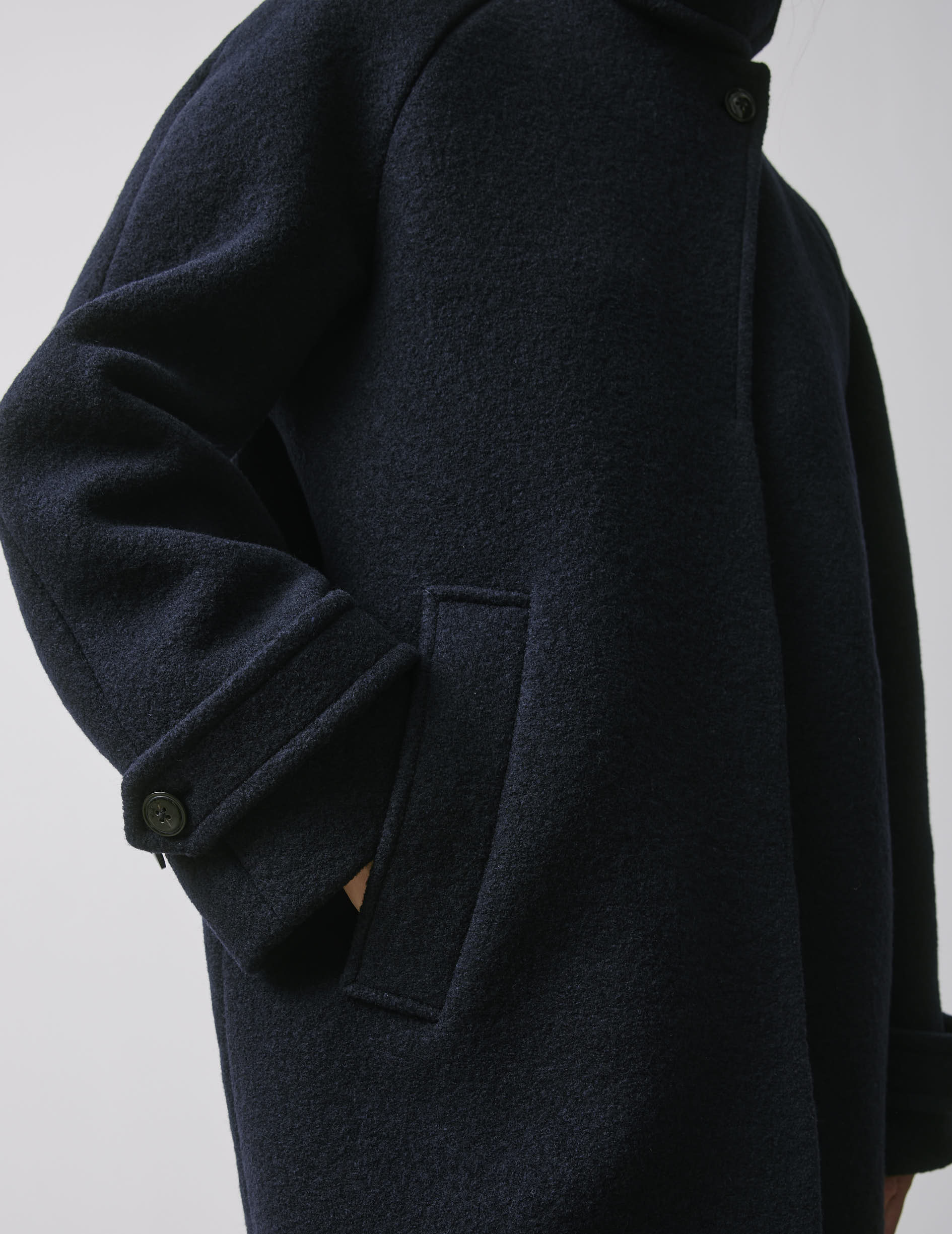Marielle navy virgin wool coat