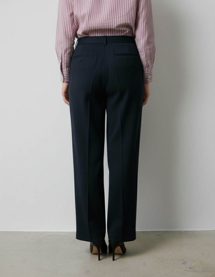 Lyzie navy wool canvas pants