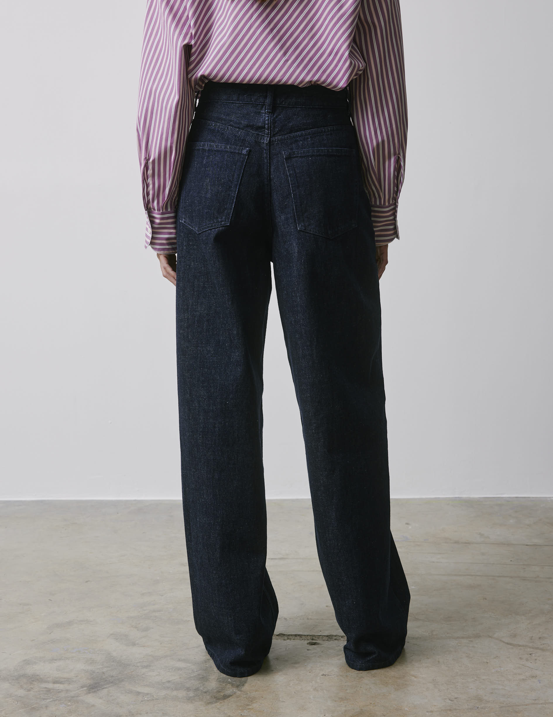 Meredith navy denim barrel jeans