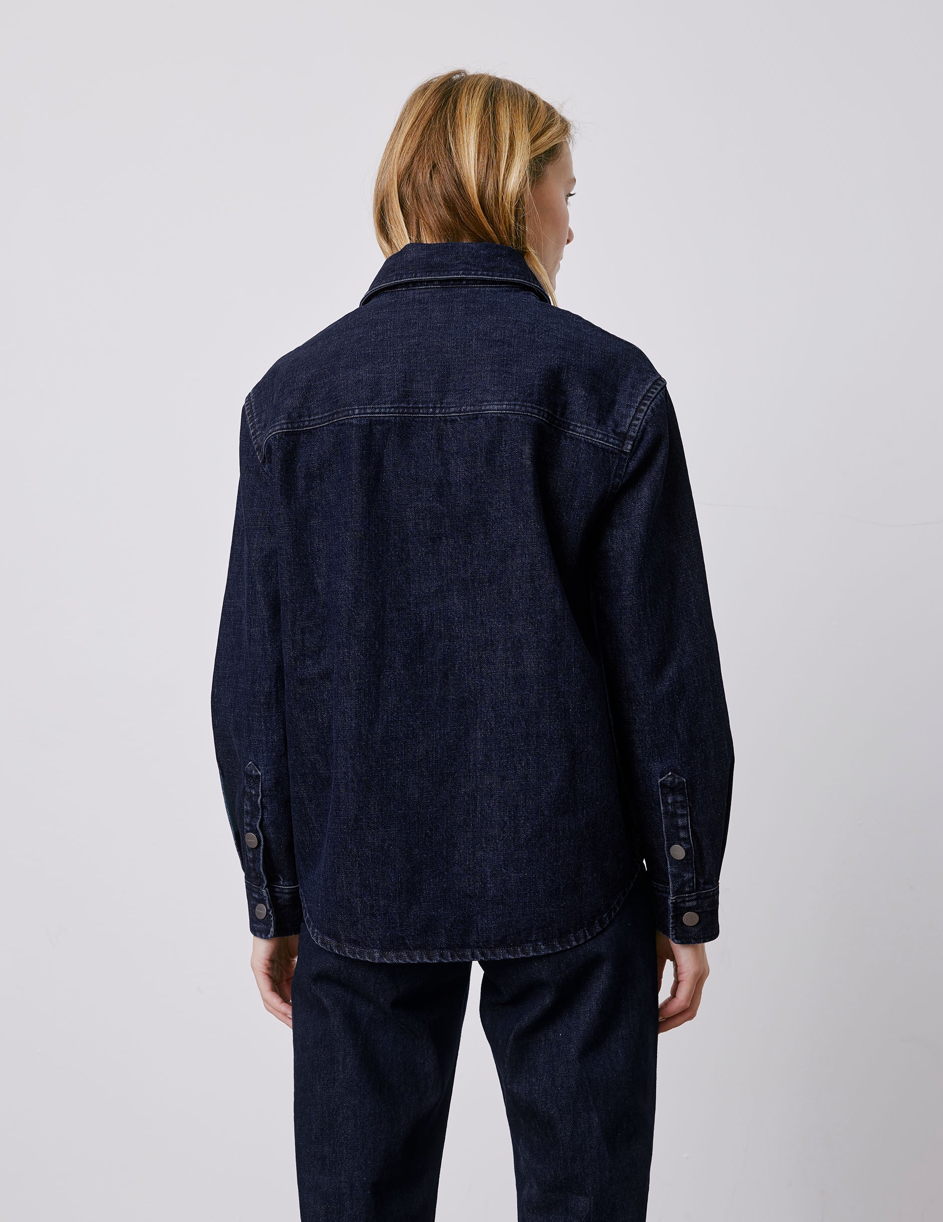 Ingrid navy denim shirt jacket - Denim - Shirt Collar