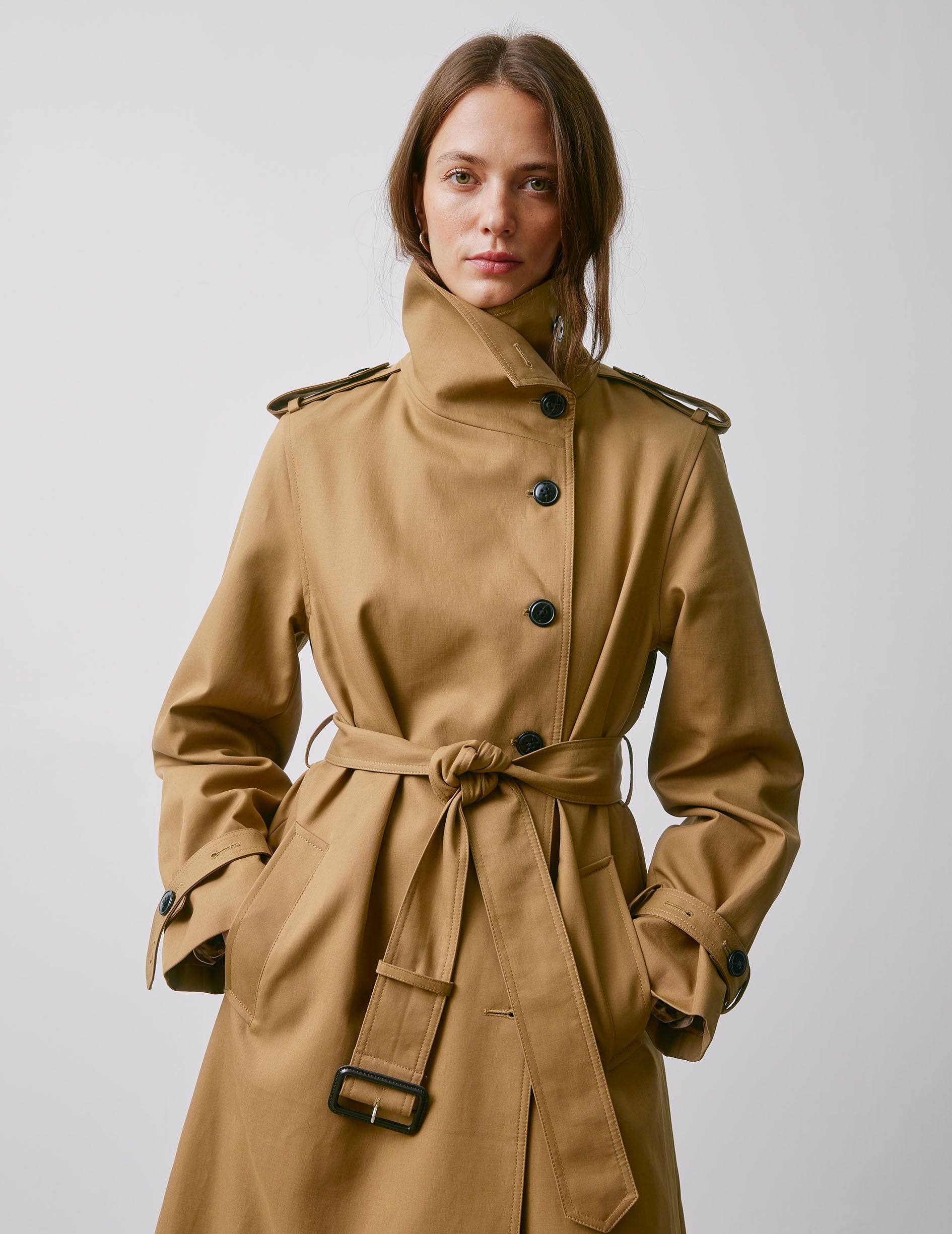 Mathieu camel gabardine trenchcoat