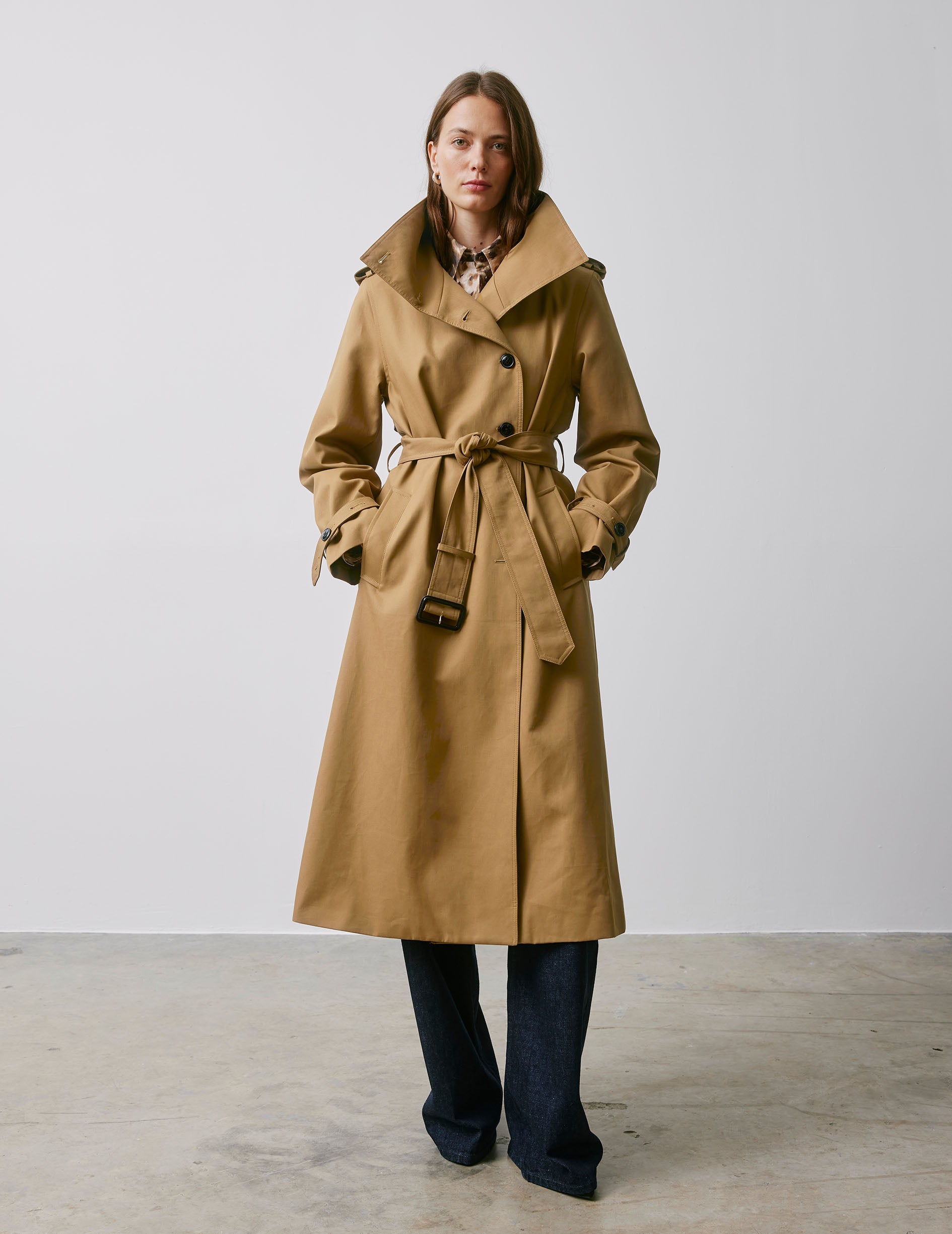 Mathieu camel gabardine trenchcoat
