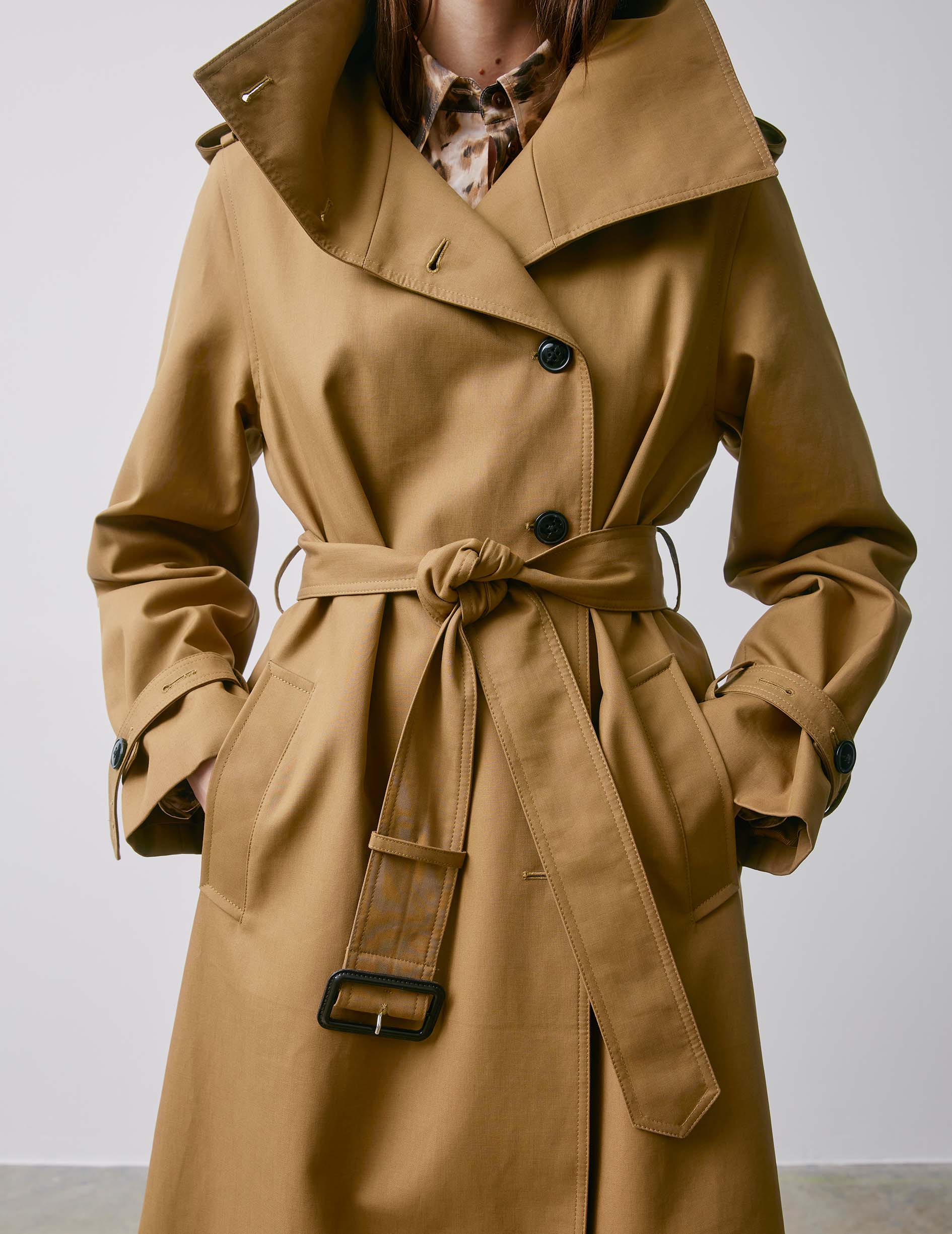 Mathieu camel gabardine trenchcoat