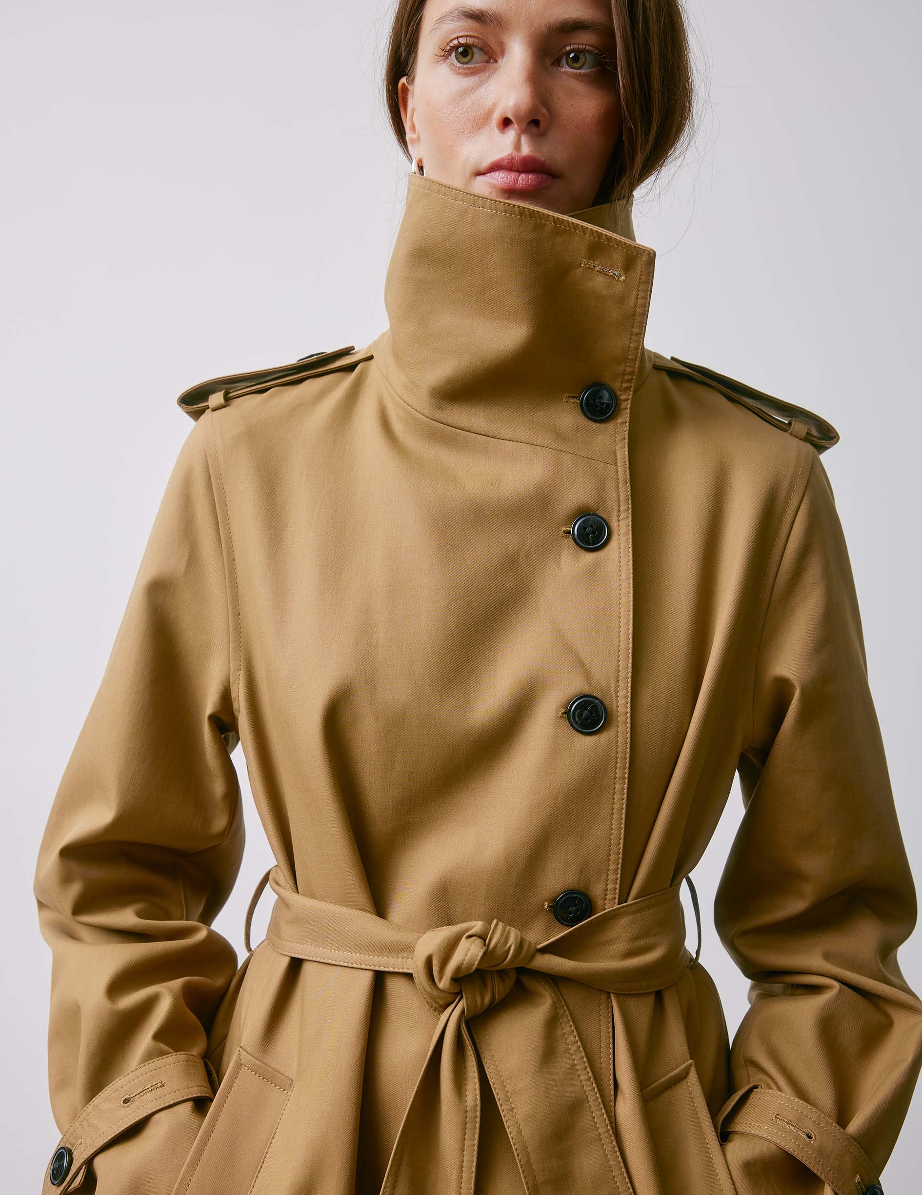 Mathieu camel gabardine trenchcoat