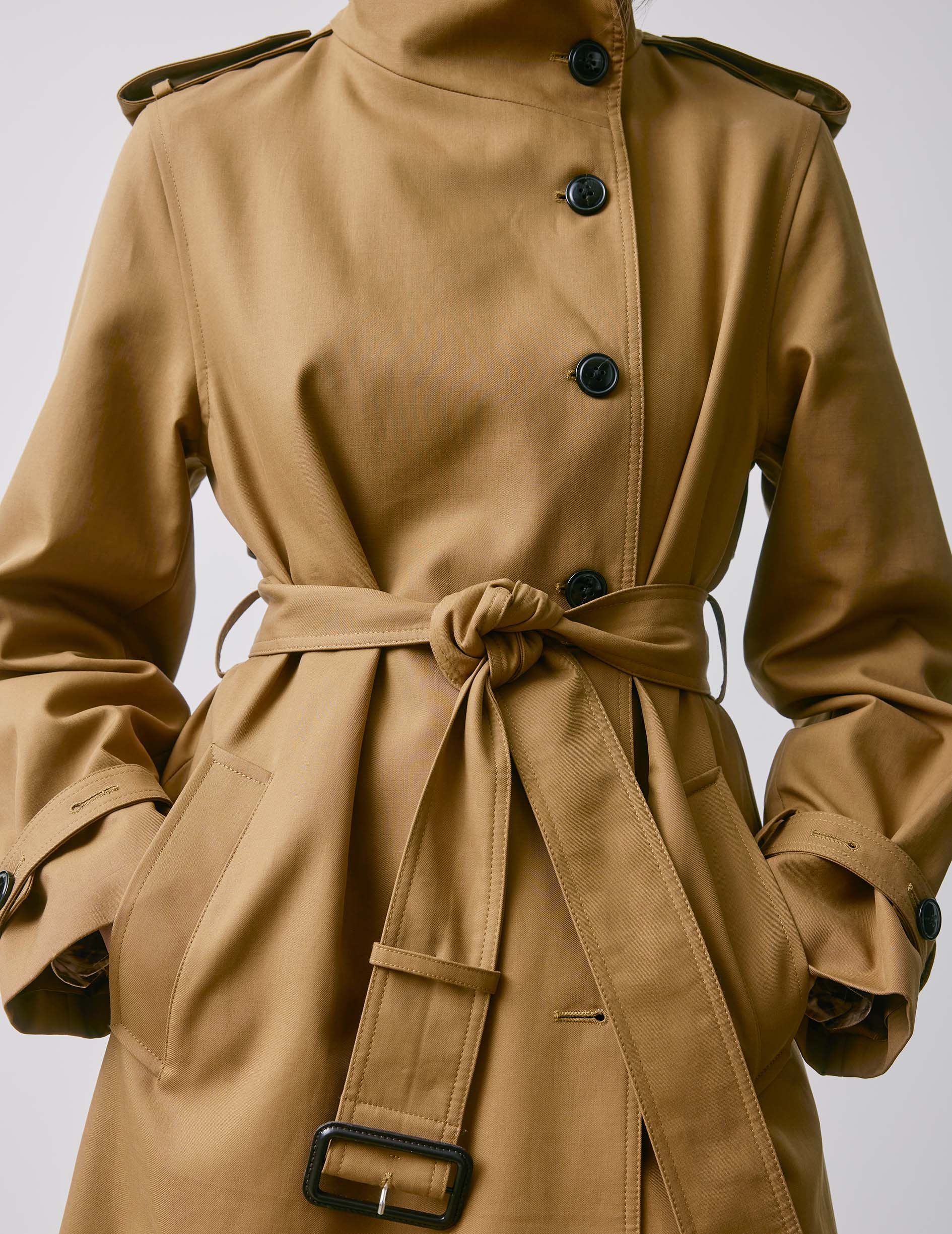 Mathieu camel gabardine trenchcoat