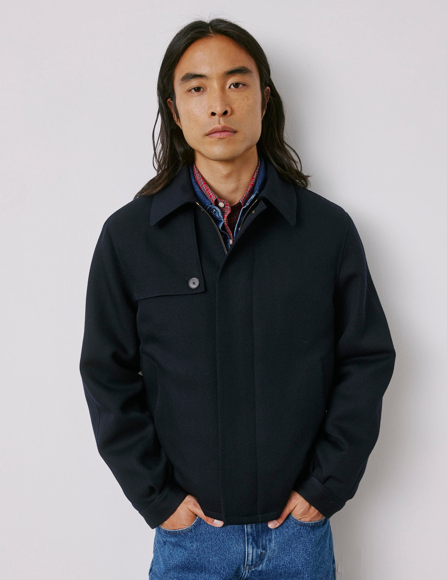 Mattew navy virgin wool jacket