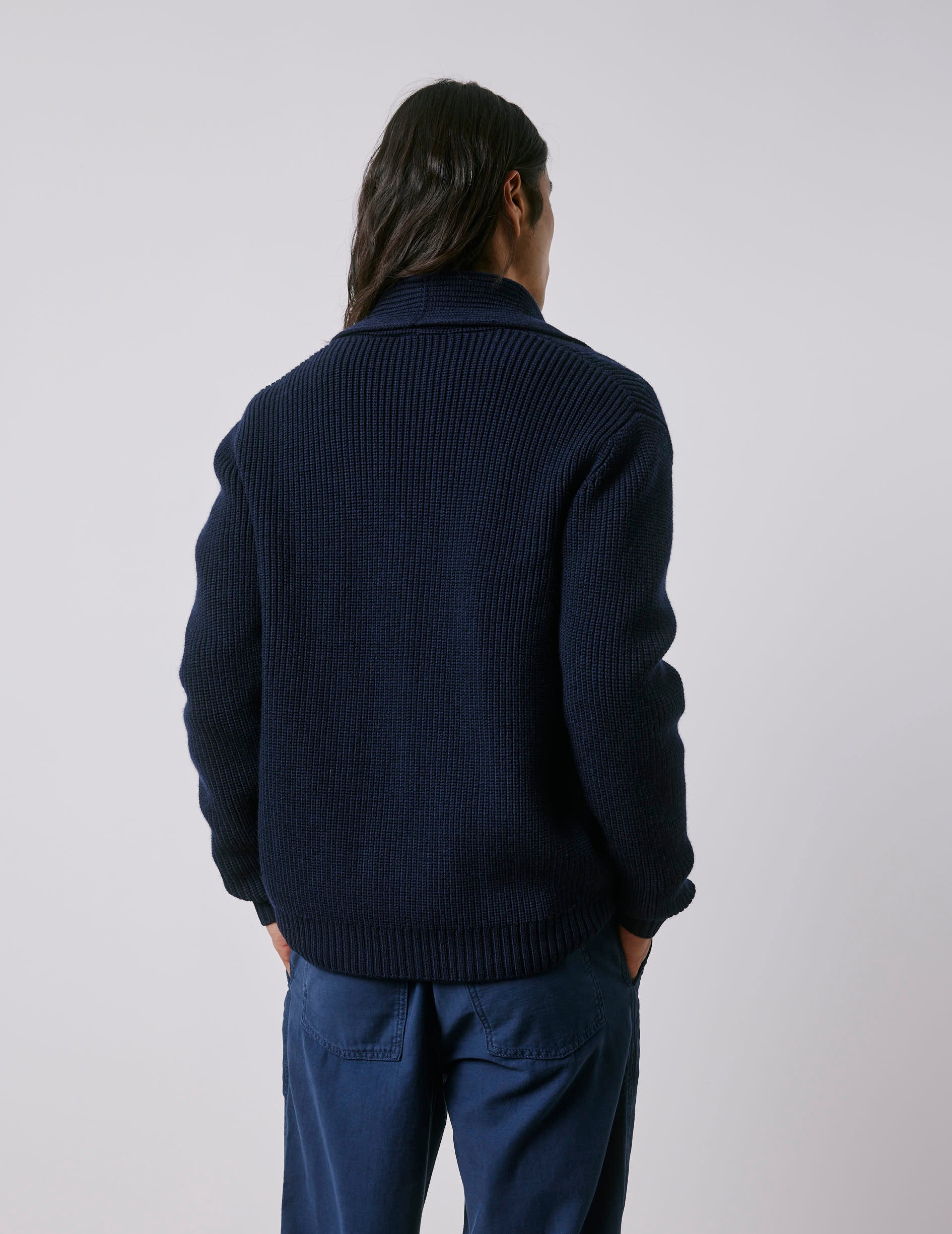 Mathis navy wool cardigan