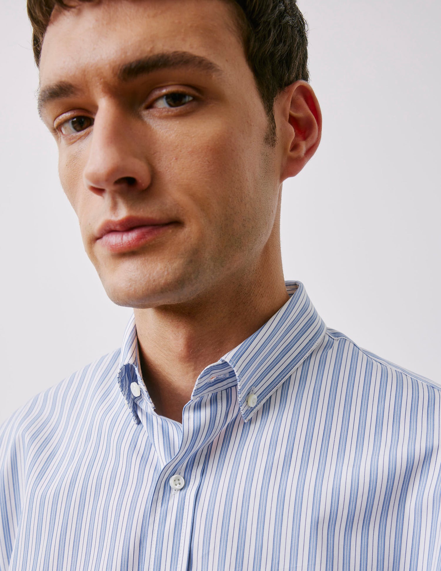 Classic blue striped shirt - Poplin - American Collar#5