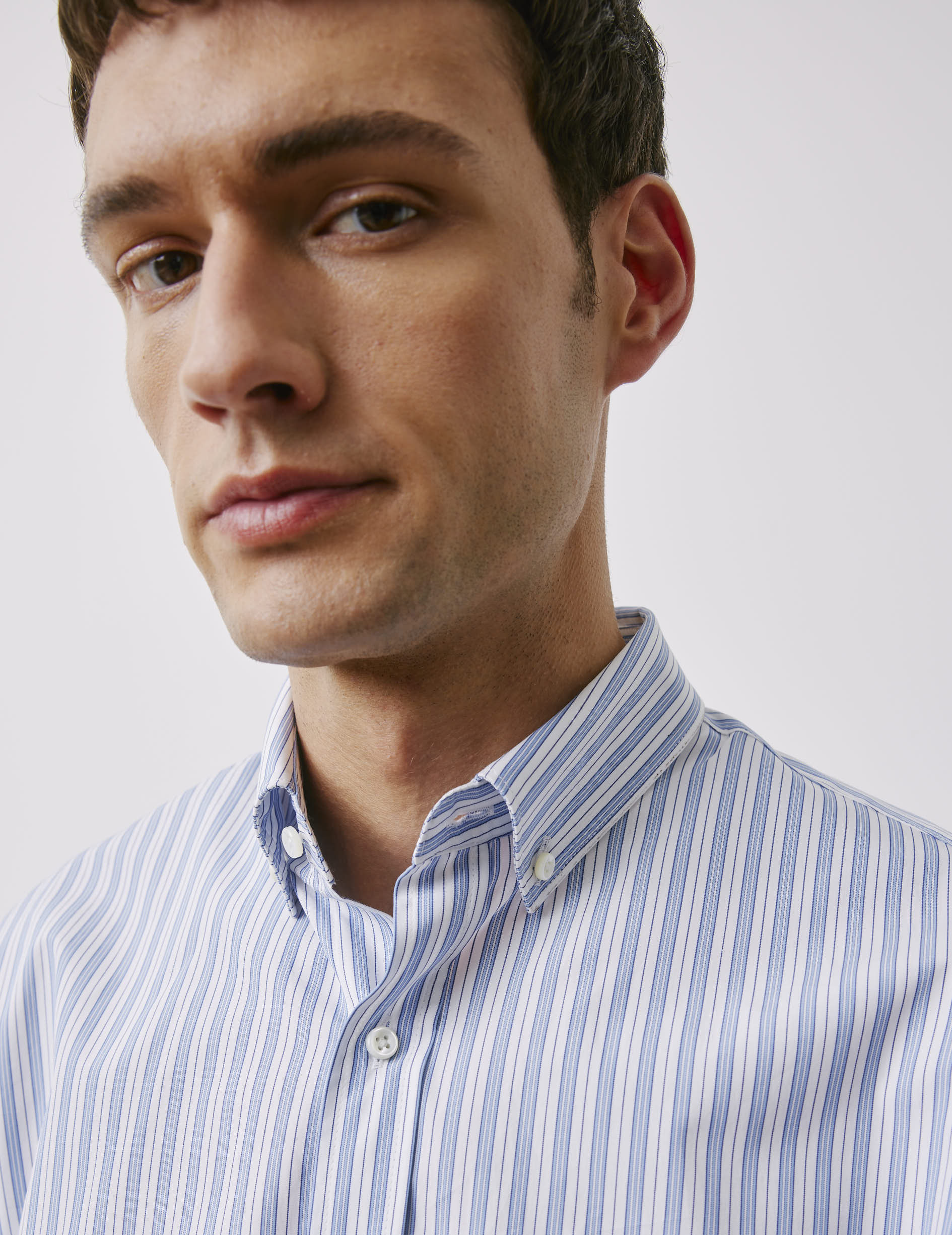 Classic blue striped shirt - Poplin - American Collar