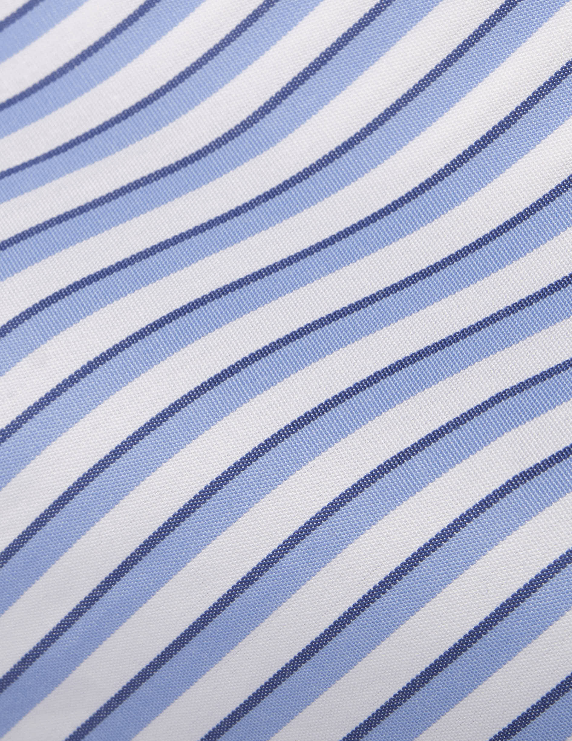 Semi-fitted blue striped shirt - Poplin - English Collar