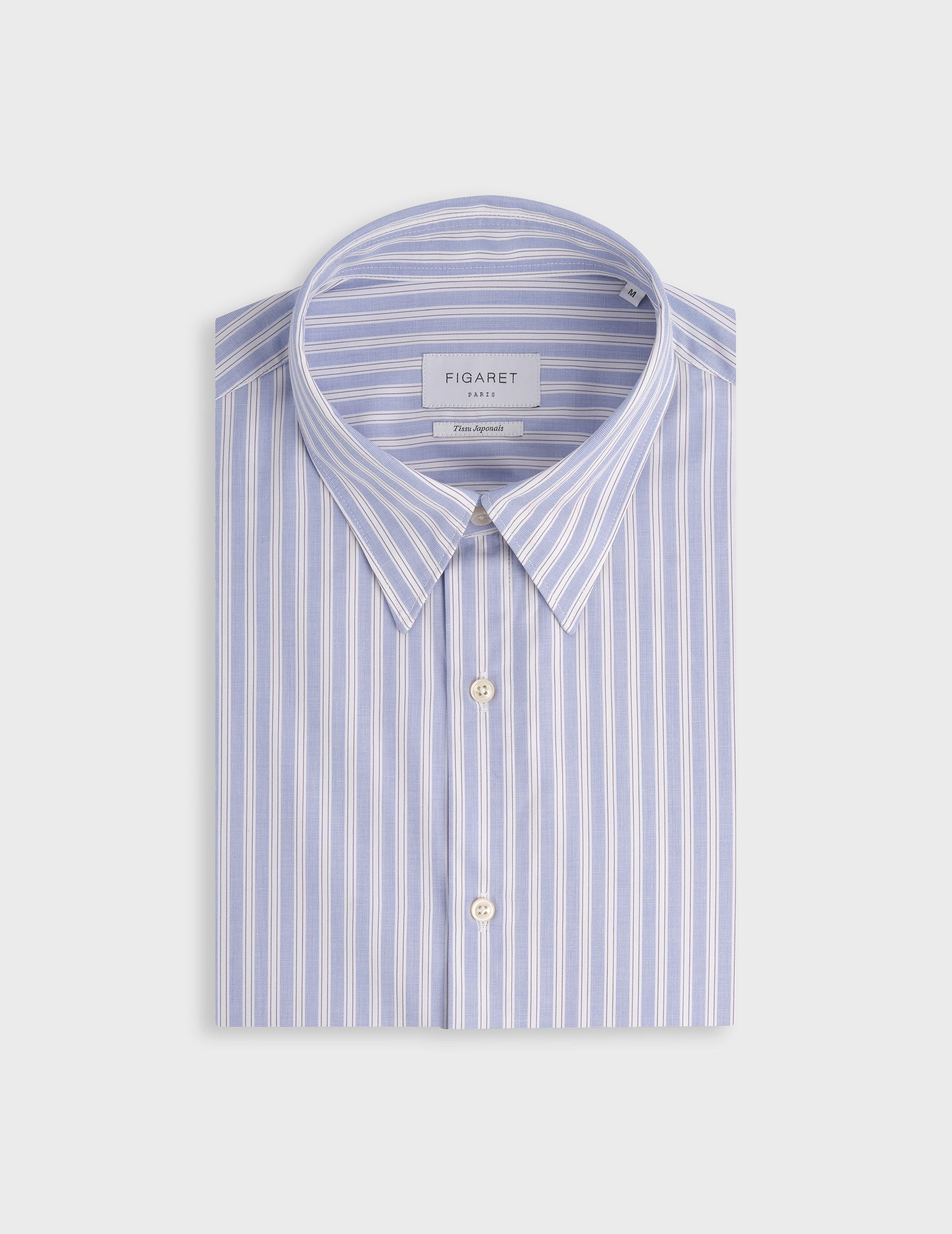 Antonin blue striped shirt - Fil-a-fil - Prodigious Collar