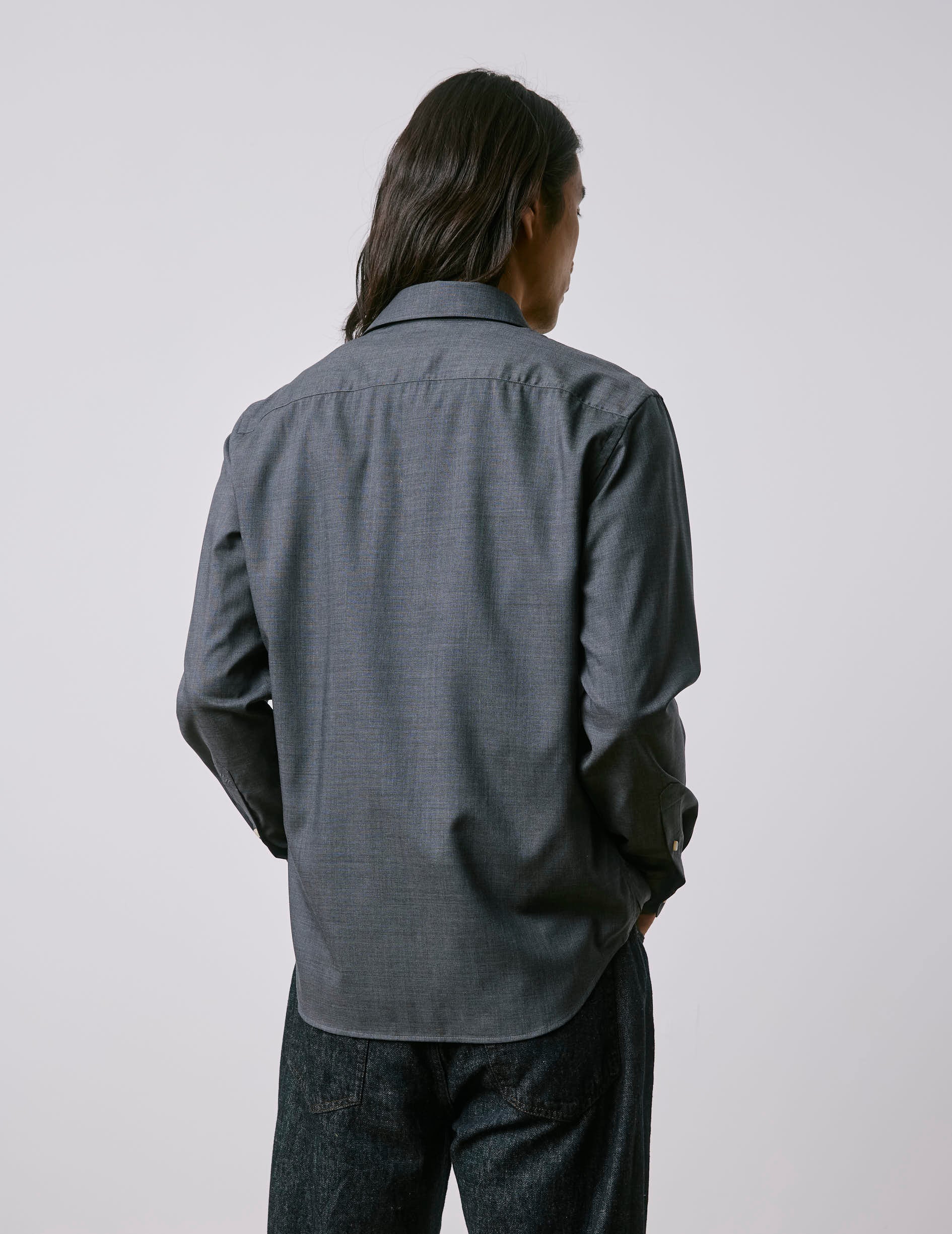 Antonin gray shirt - Virgin wool - Prodigious Collar