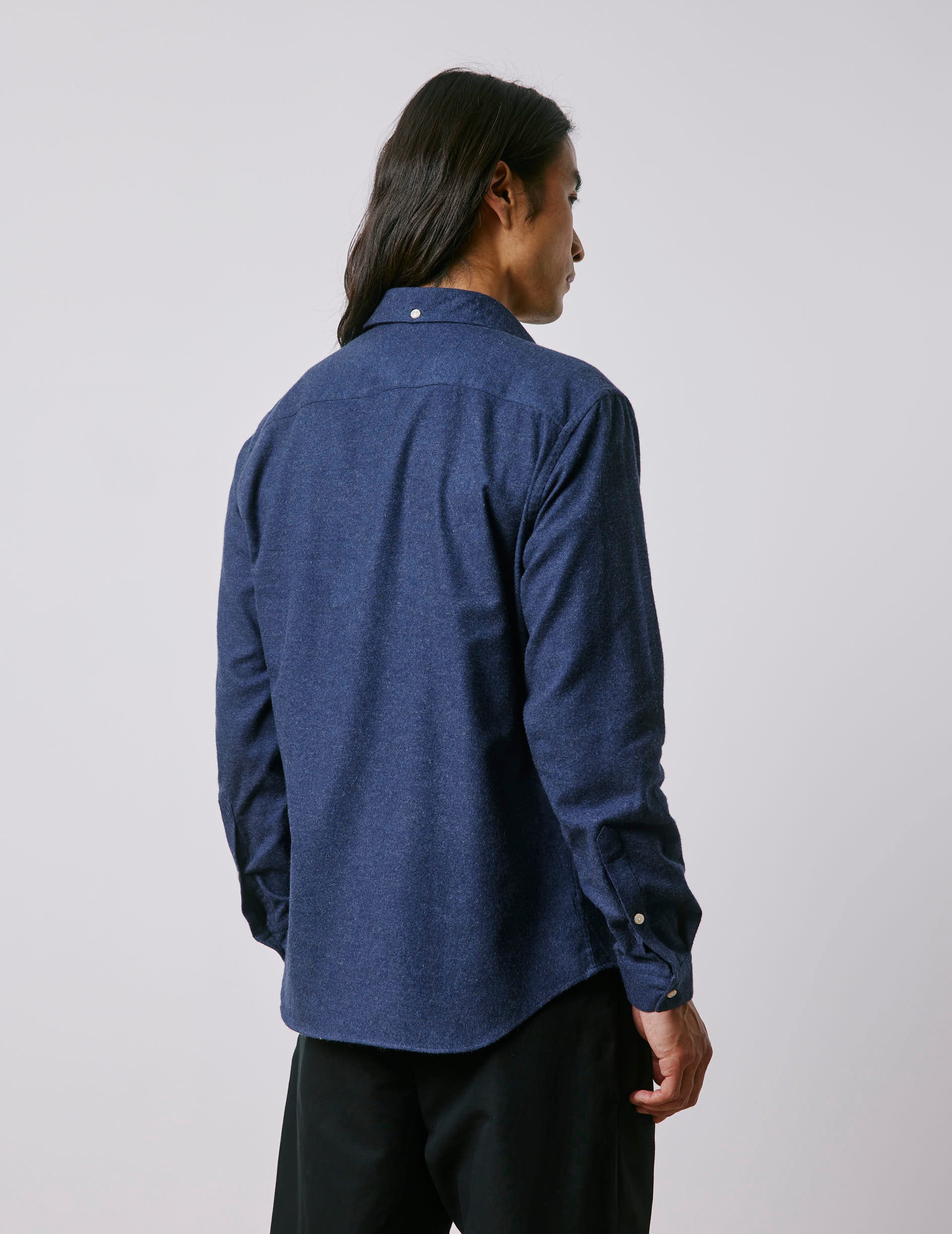 Aristote blue shirt - Flannel - Italian Collar