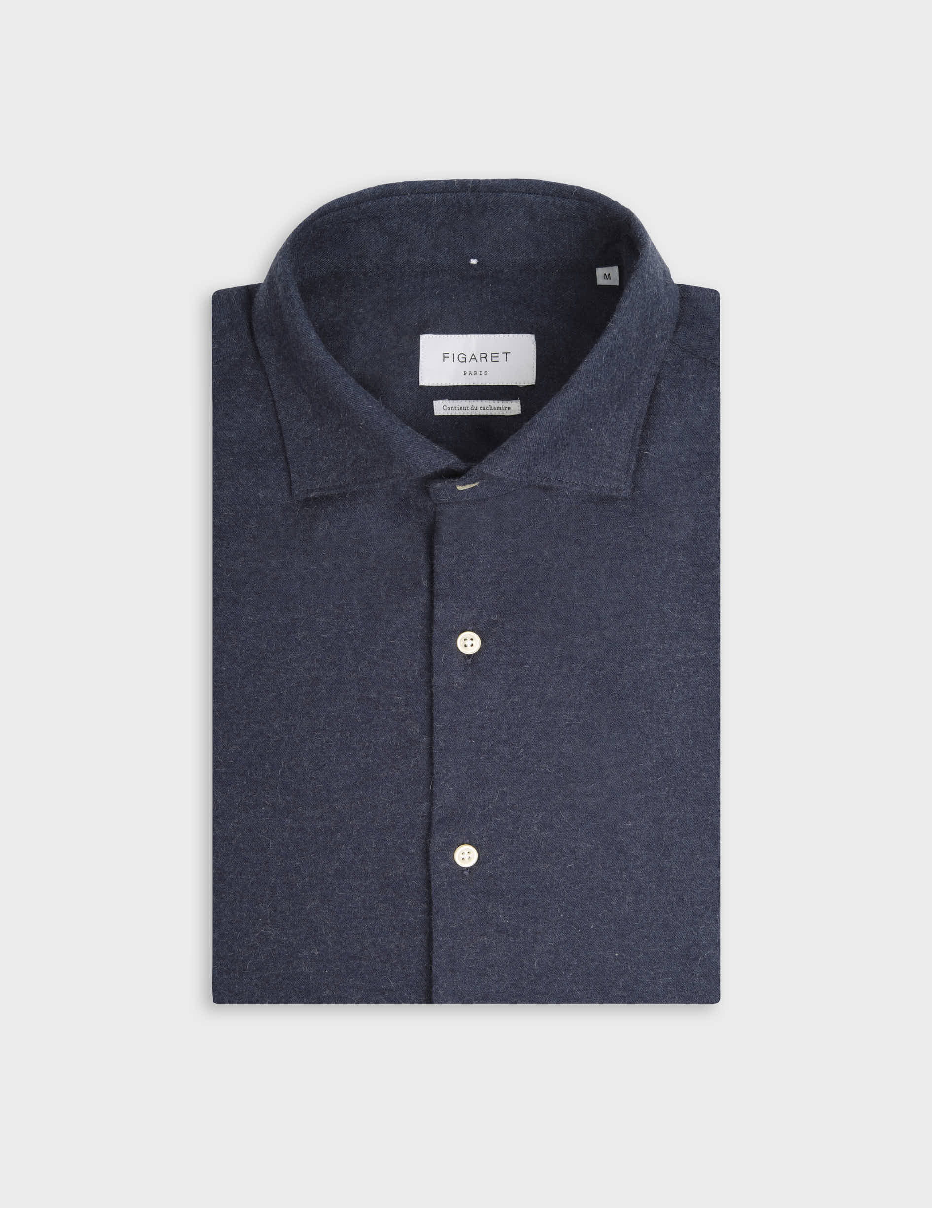 Aristote blue shirt - Flannel - Italian Collar